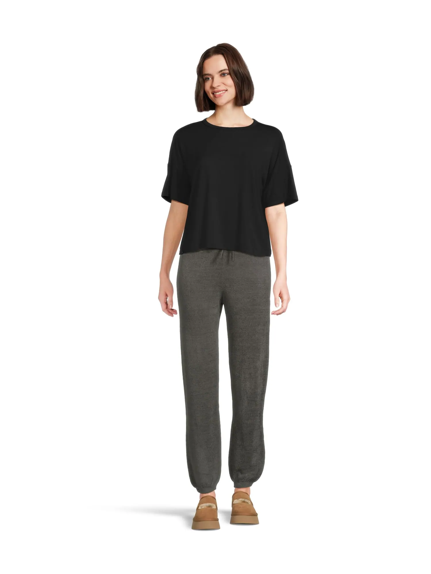 Футболка Barefoot Dreams Ultra Soft Jersey Short Sleeve Boxy Tee — изображение 5 из 5, черный