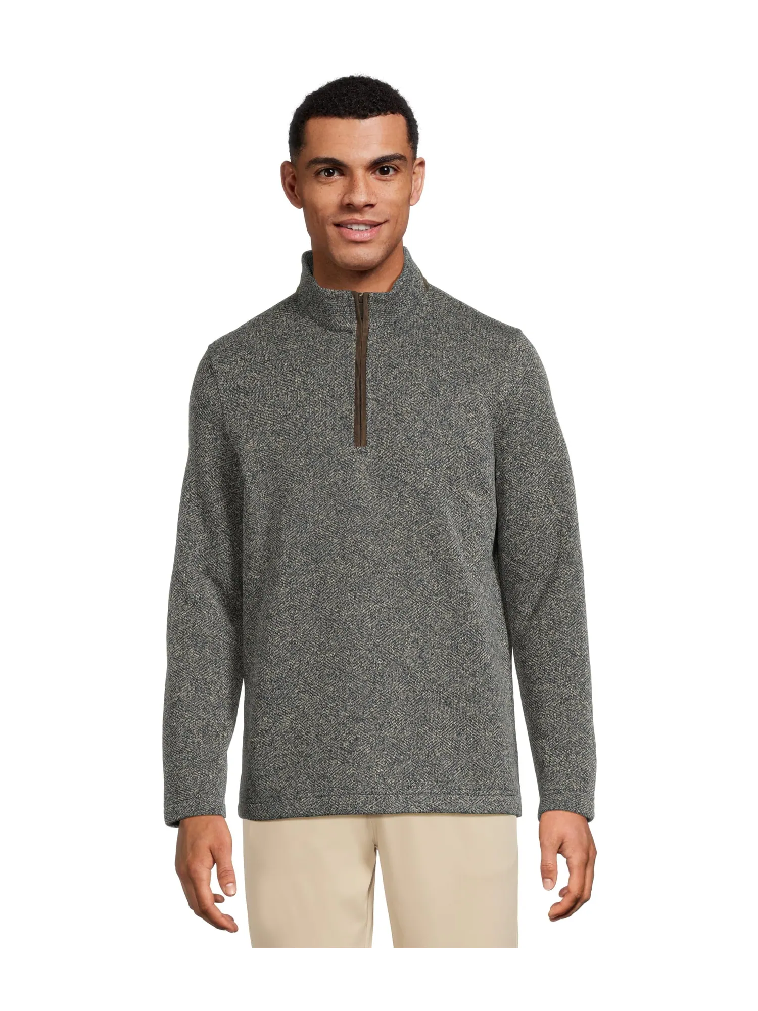 Свитер Johnston & Murphy Marled Quarter-zip — изображение 1 из 5, серый/темно-синий
