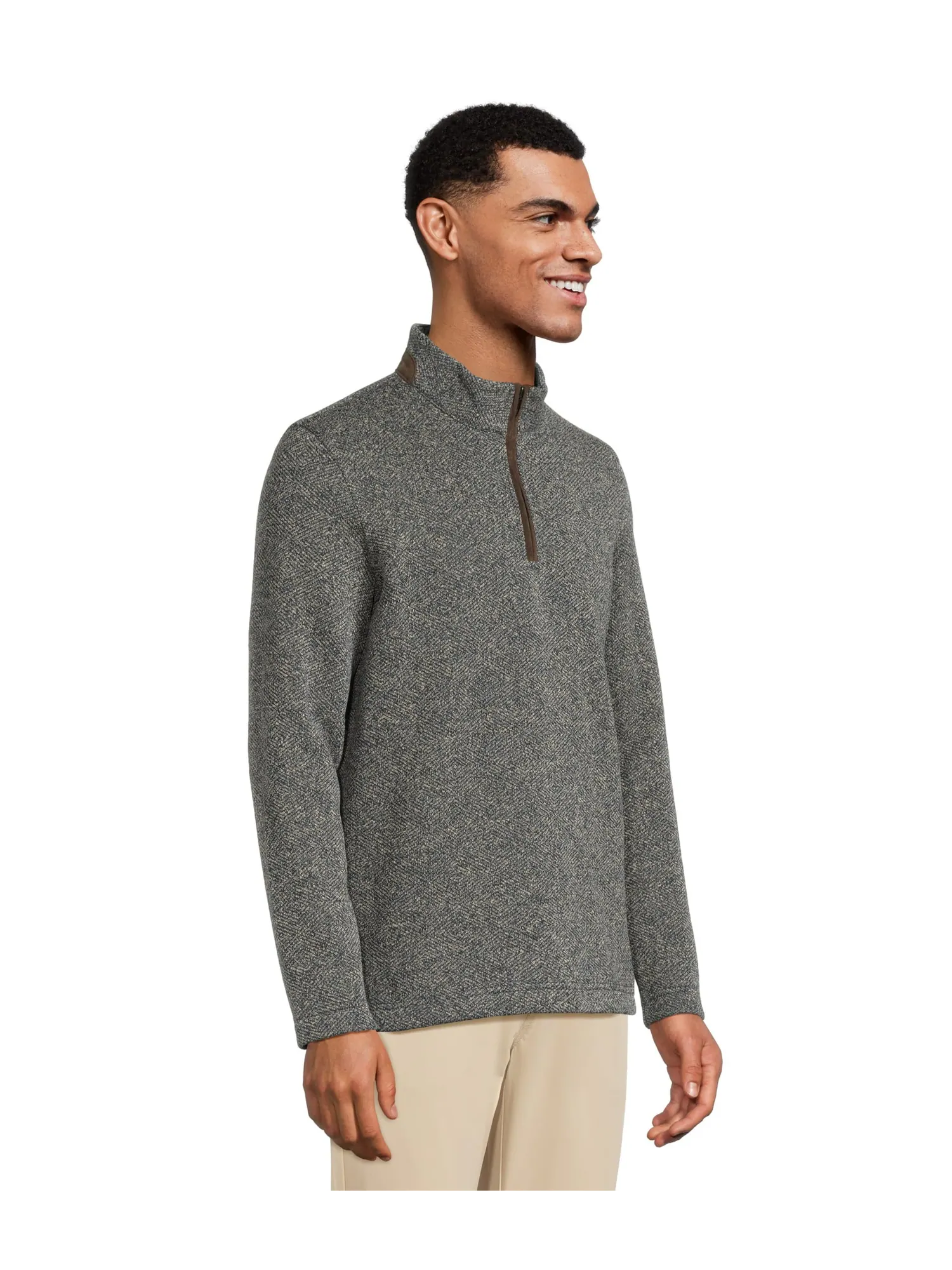 Свитер Johnston & Murphy Marled Quarter-zip — изображение 2 из 5, серый/темно-синий