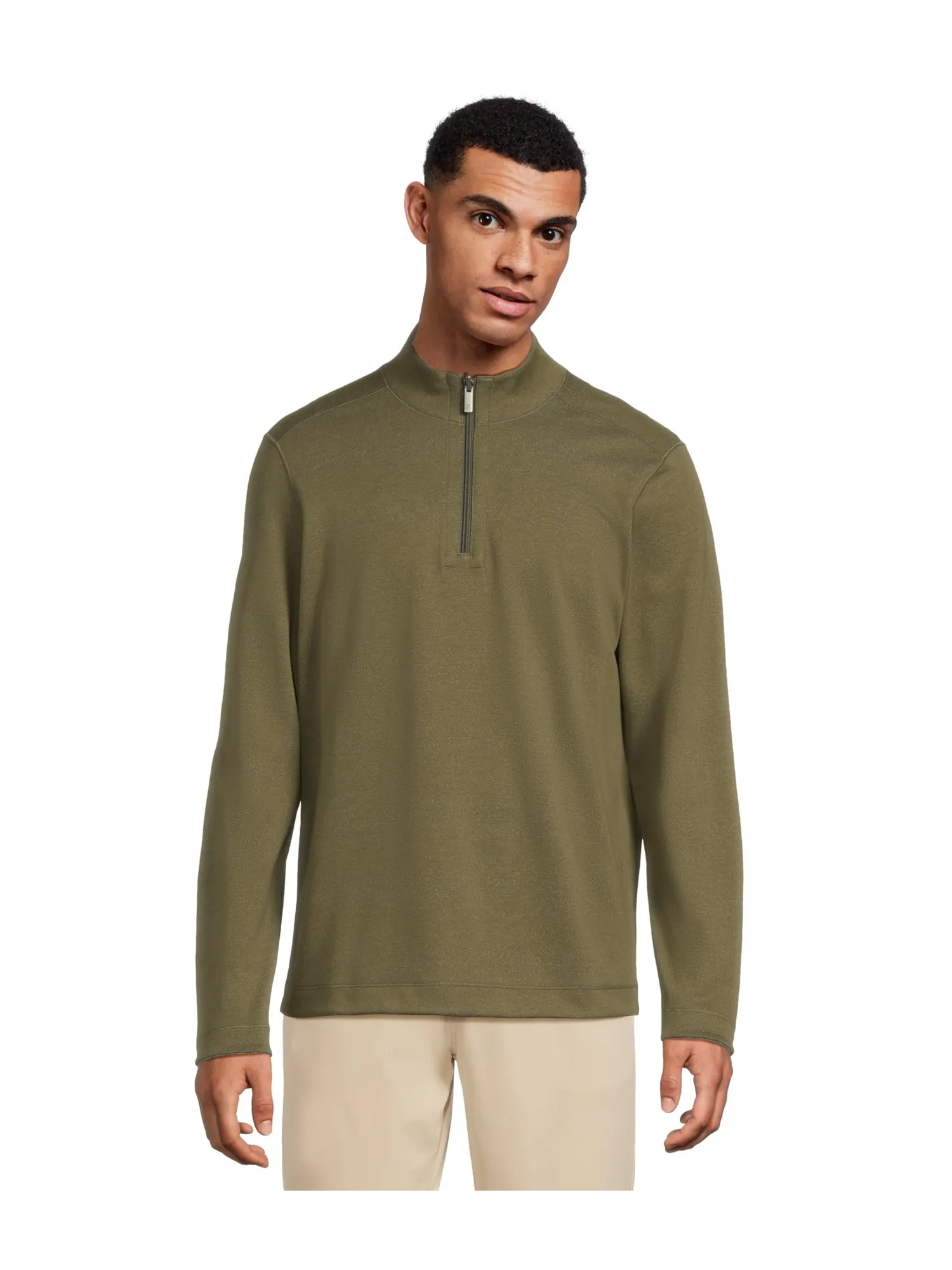 Свитер Johnston & Murphy Xc4 Performance Reversible Quarter-zip — изображение 1 из 5, оливковый/темно-синий