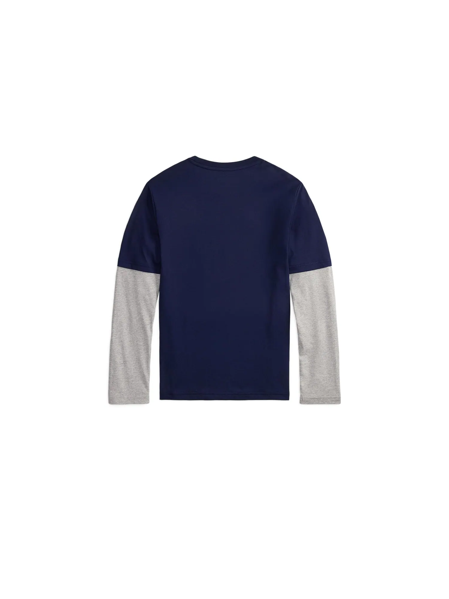 Футболка Polo Ralph Lauren Kids Logo Cotton Layered-Effect Tee — изображение 2 из 2, темно-синий