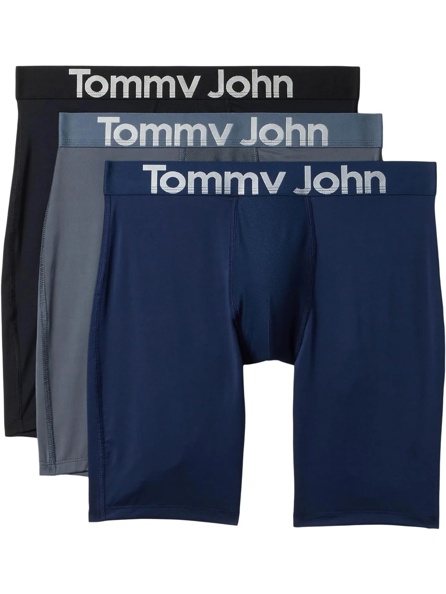 Боксеры Tommy John 360 Sport Micro 8" Boxer Brief 3-pack, цвет Black, Turbulence — изображение 1 из 1