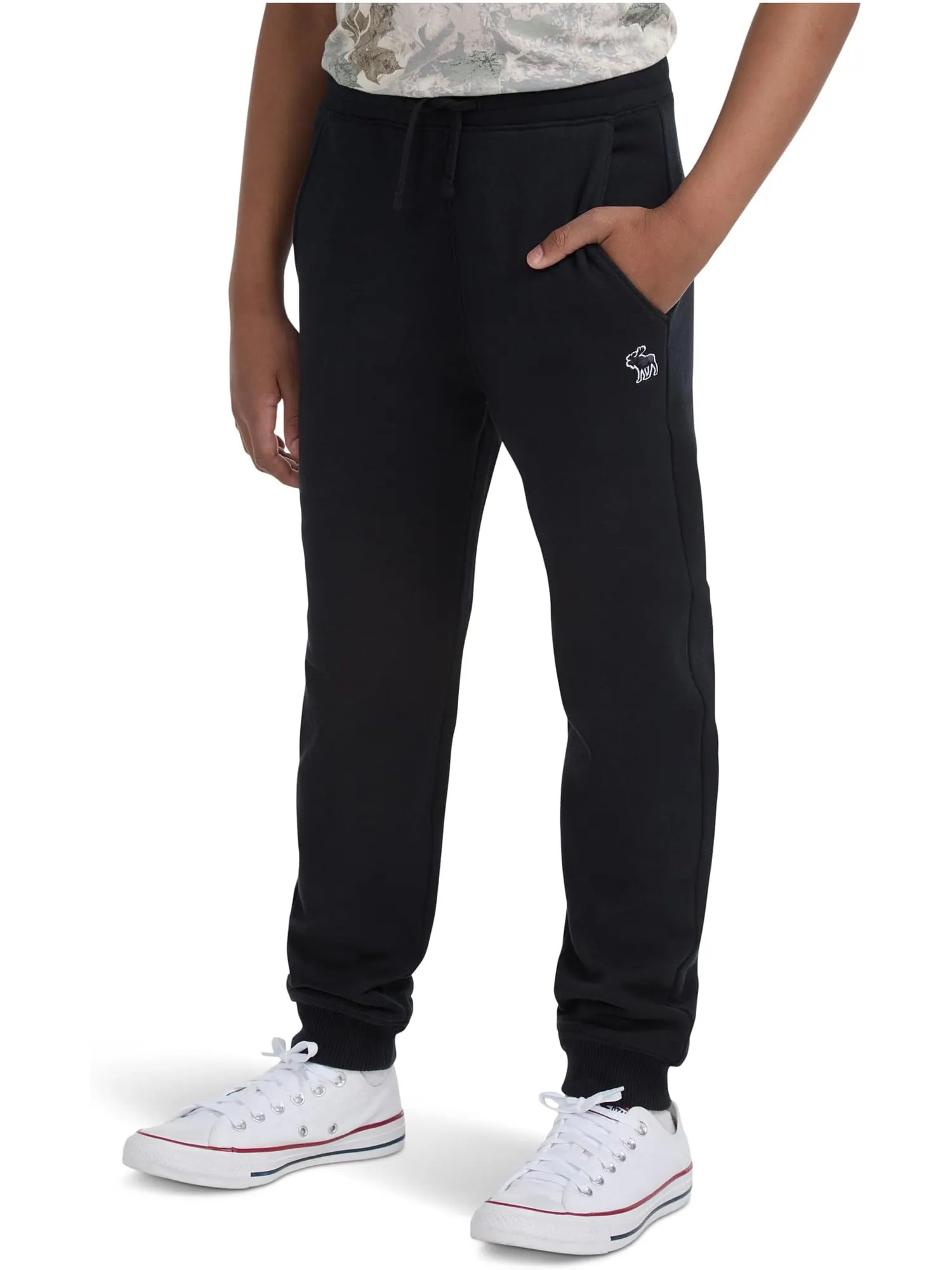 Брюки abercrombie kids Essentials Fleece Joggers — изображение 1 из 3, антрацит