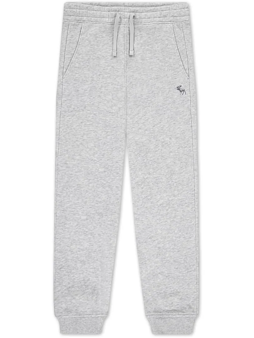Флисовые брюки-джоггеры Essentials abercrombie kids — изображение 1 из 3, светлый серый
