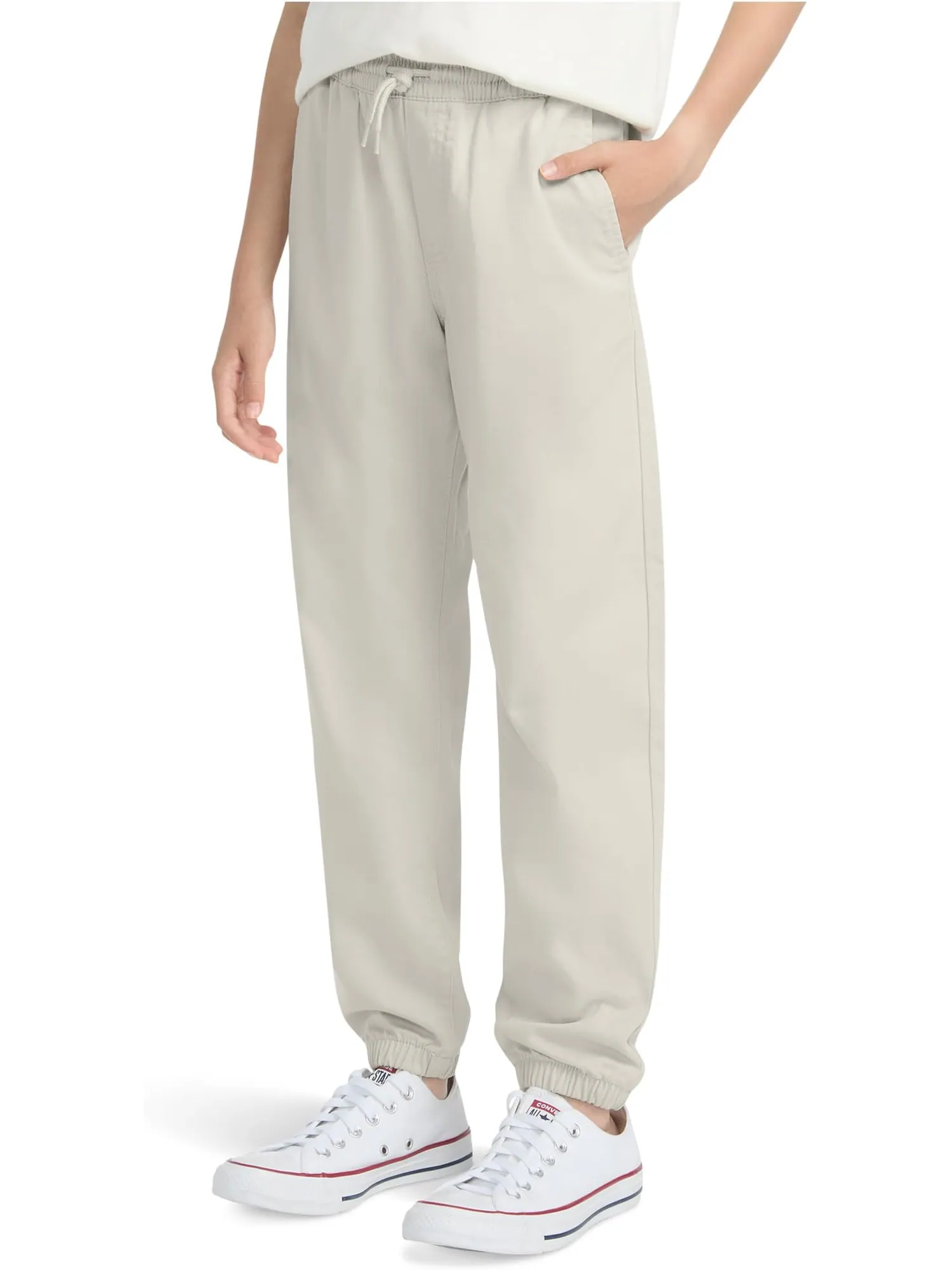 Брюки abercrombie kids Slim Twill Joggers — изображение 1 из 3, серый