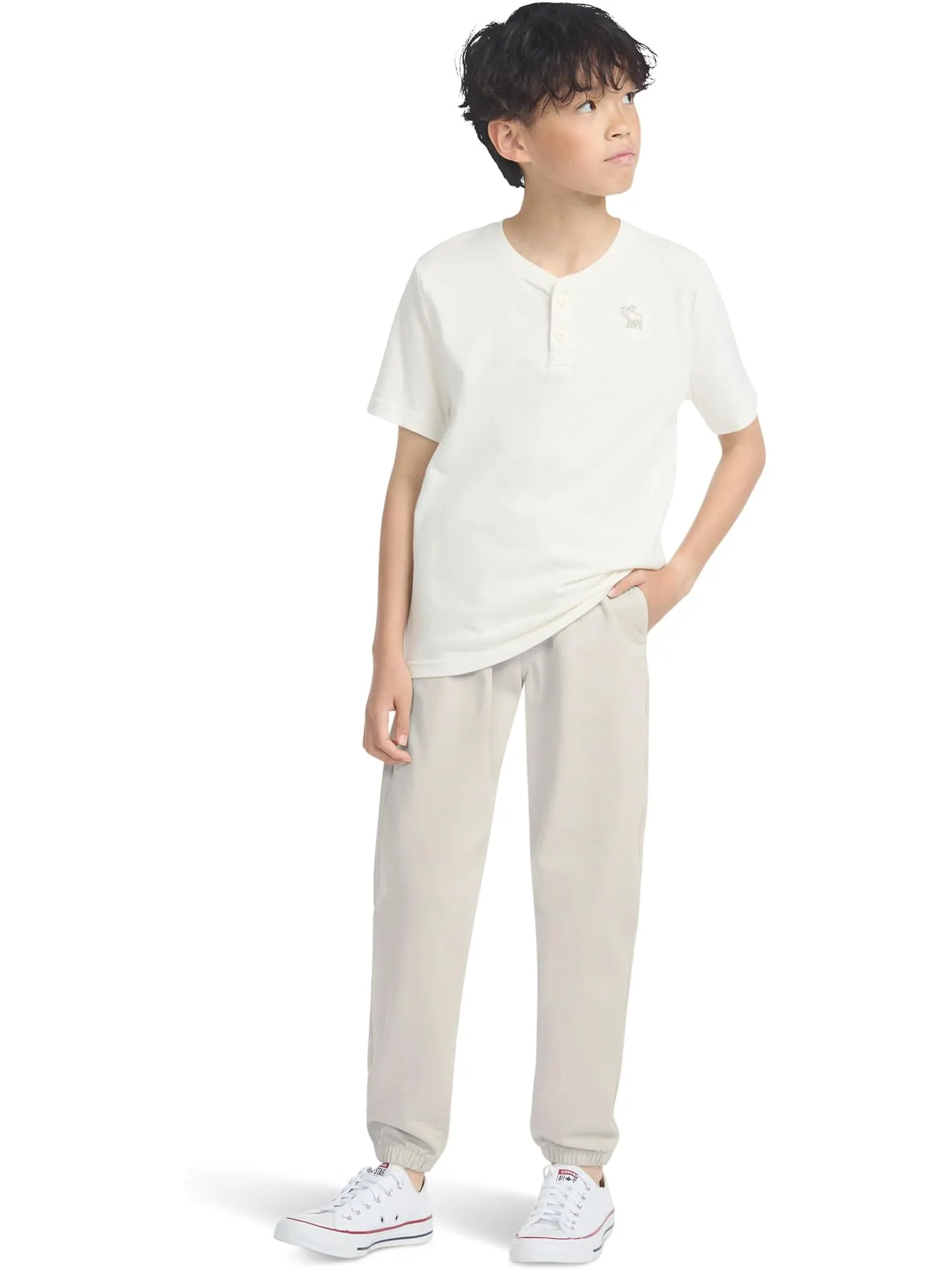 Брюки abercrombie kids Slim Twill Joggers — изображение 3 из 3, серый