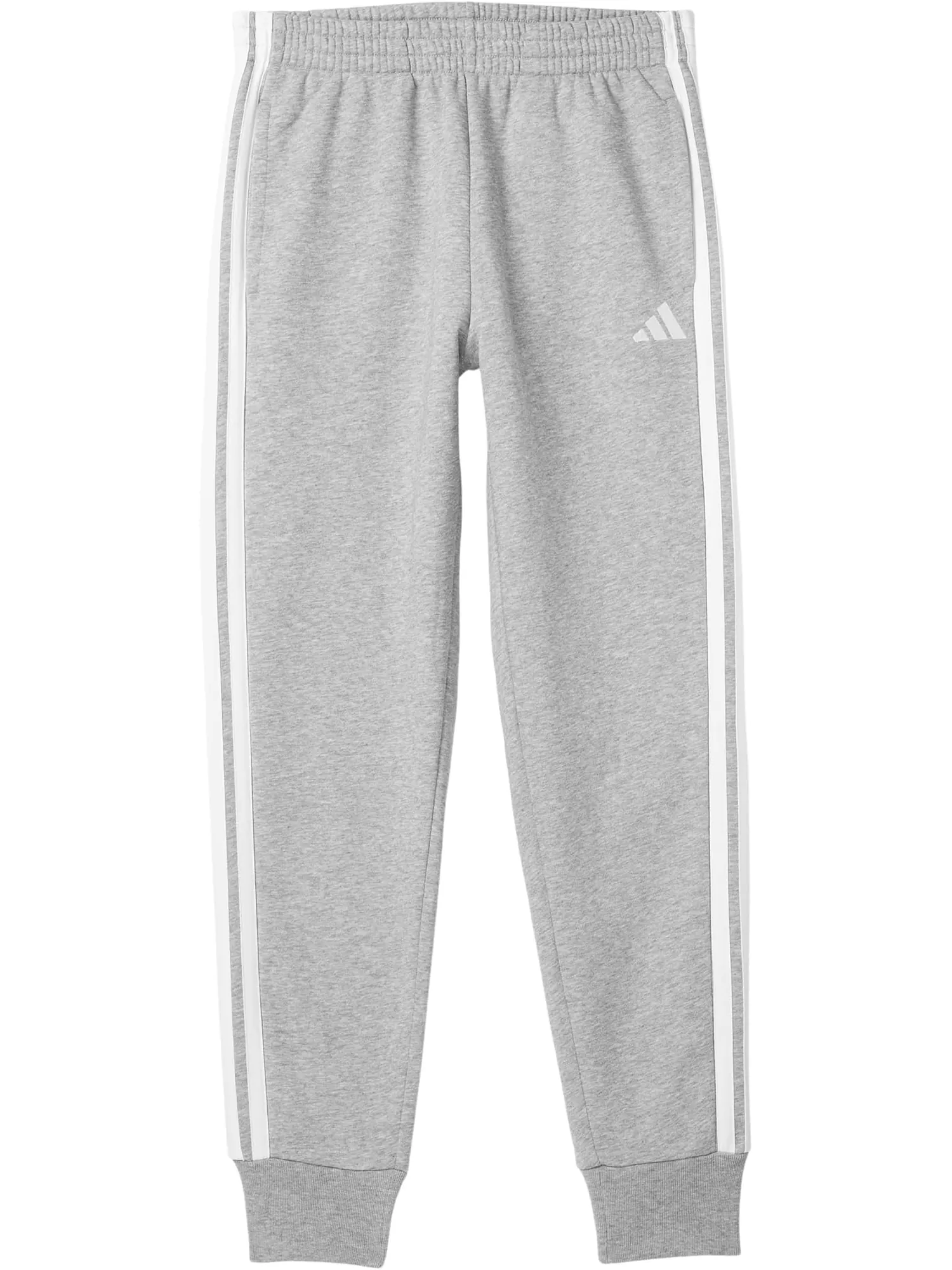 Брюки adidas Kids 3-Stripe Heather Fleece Joggers — изображение 1 из 1, серый