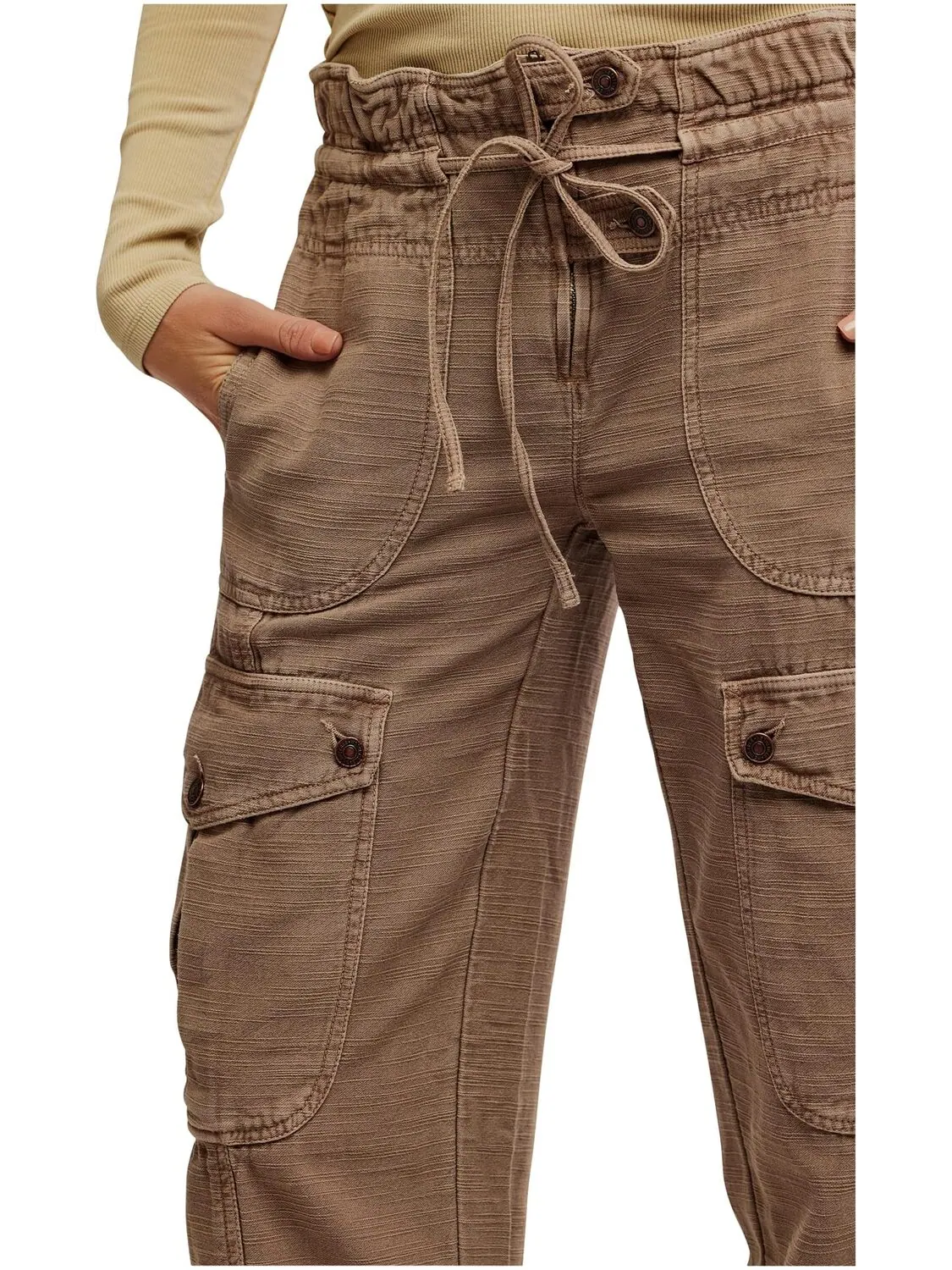 Брюки Free People Park Ave Pants — изображение 4 из 5, коричневый