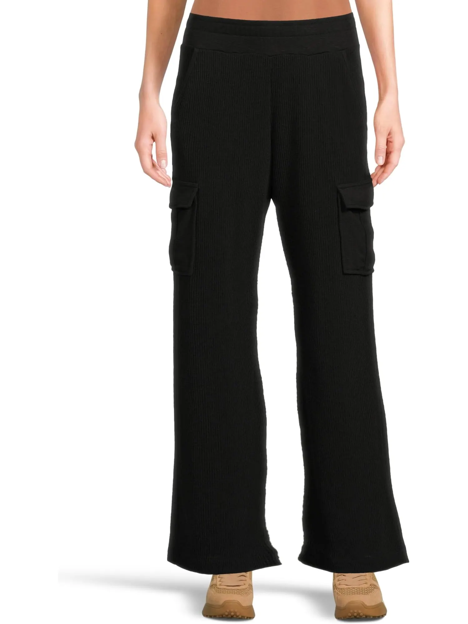 Брюки Michael Stars Avery Ribbed Cargo Pants — изображение 1 из 5, черный