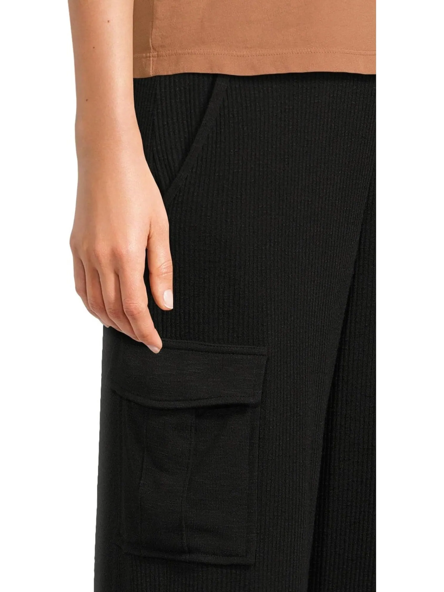 Брюки Michael Stars Avery Ribbed Cargo Pants — изображение 4 из 5, черный