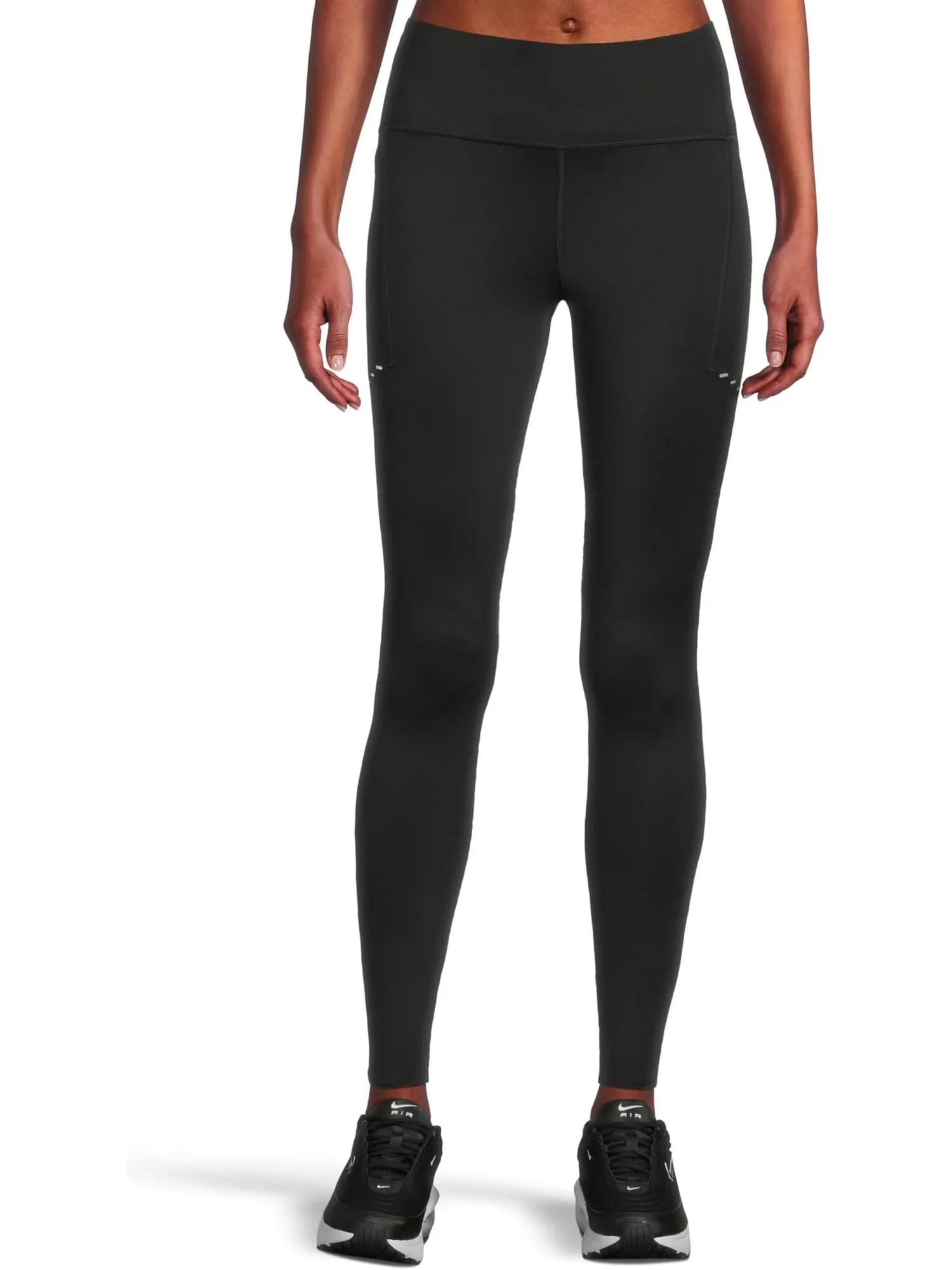 Брюки Nike Dri-fit Swift High-waisted 7/8 Running Leggings With Pockets — изображение 1 из 5, черный/серебристый