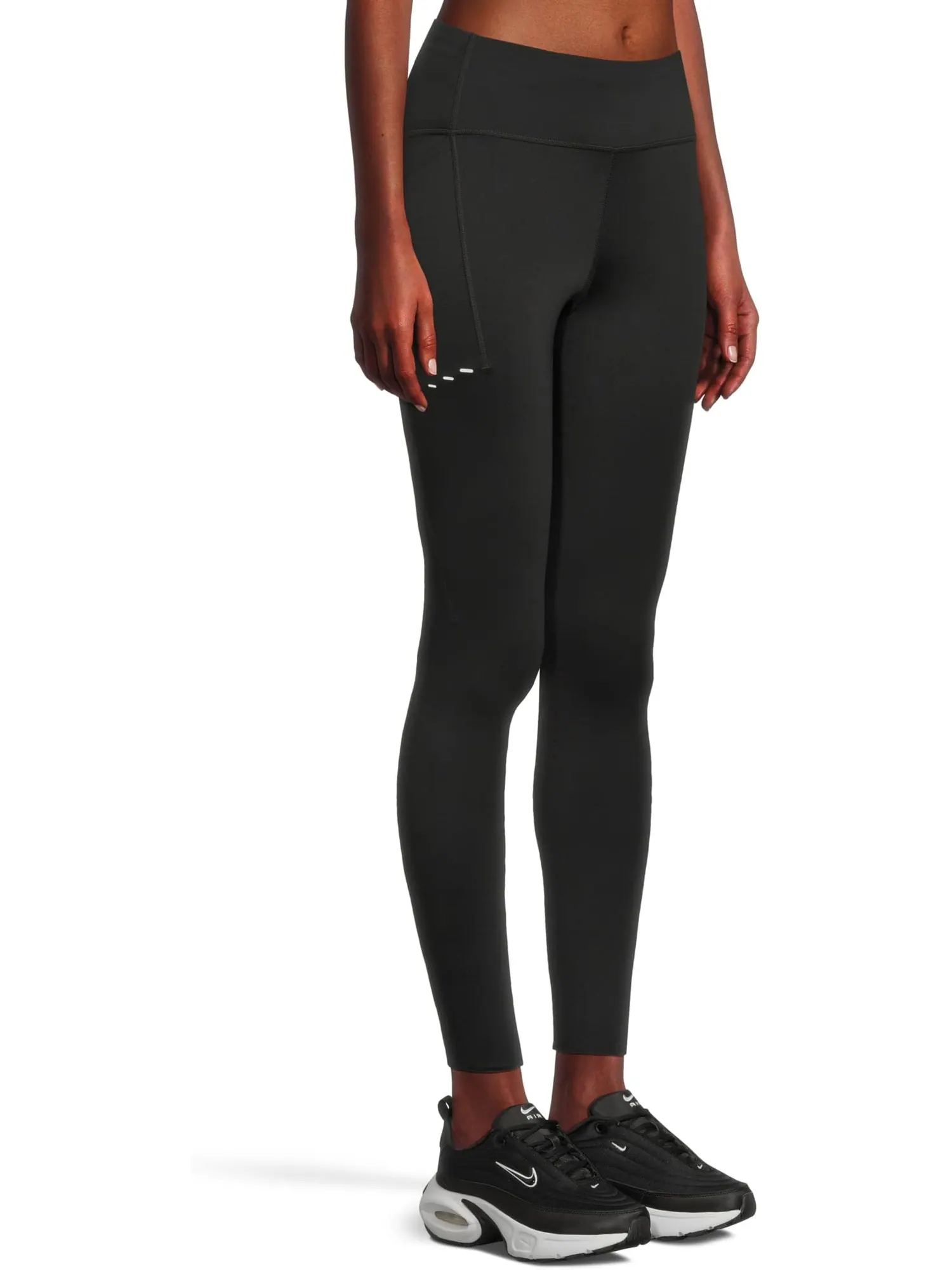 Брюки Nike Dri-fit Swift High-waisted 7/8 Running Leggings With Pockets — изображение 2 из 5, черный/серебристый