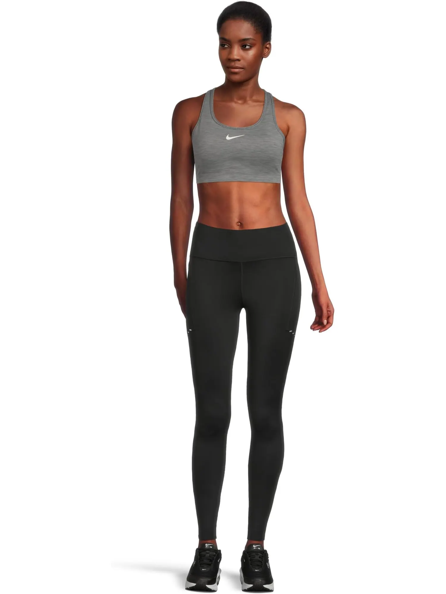 Брюки Nike Dri-fit Swift High-waisted 7/8 Running Leggings With Pockets — изображение 5 из 5, черный/серебристый