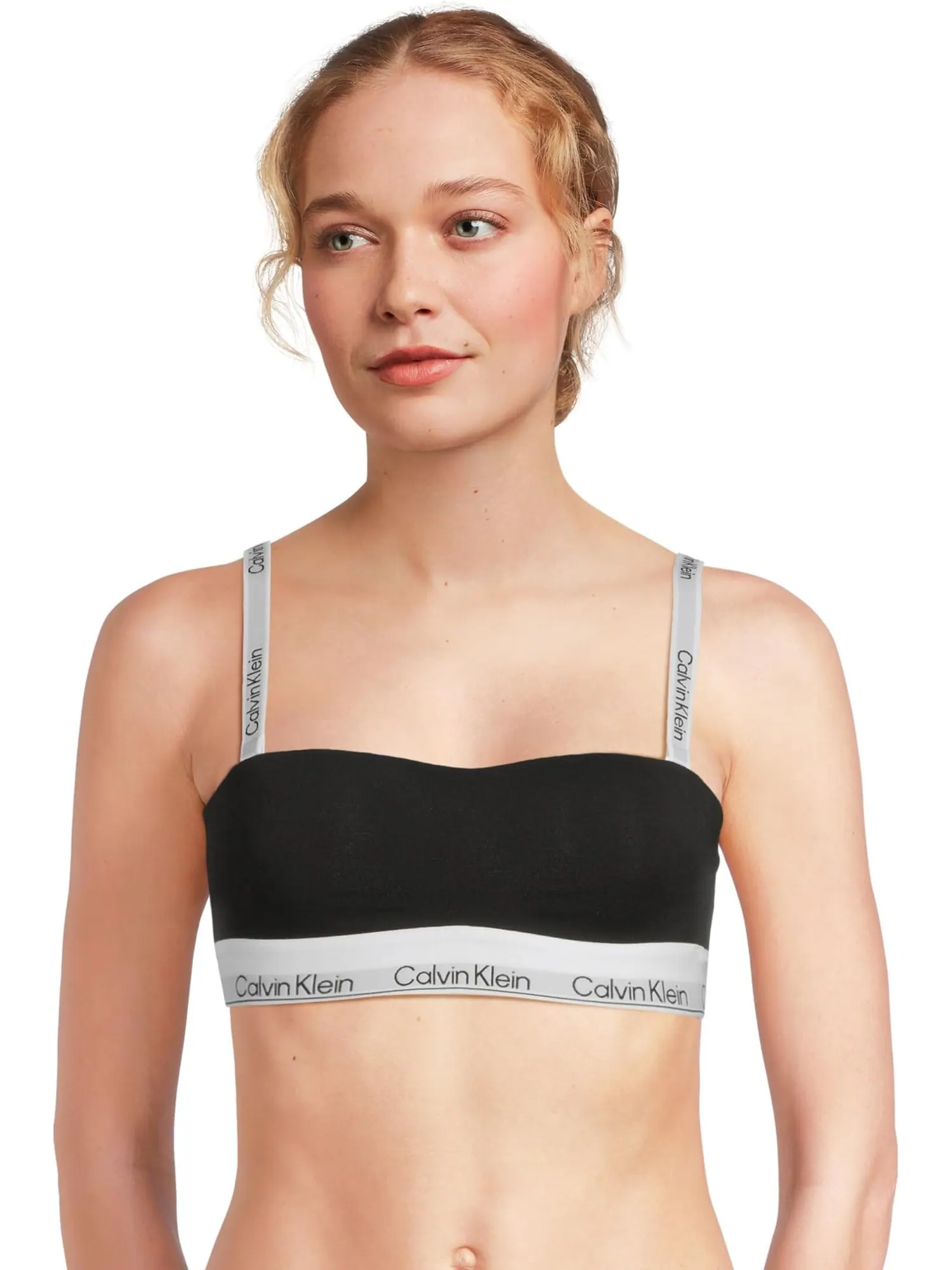 Бюстгальтер Calvin Klein Underwear Icon Cotton Modal Lightly Lined Bandeau Bra — изображение 1 из 5, черный