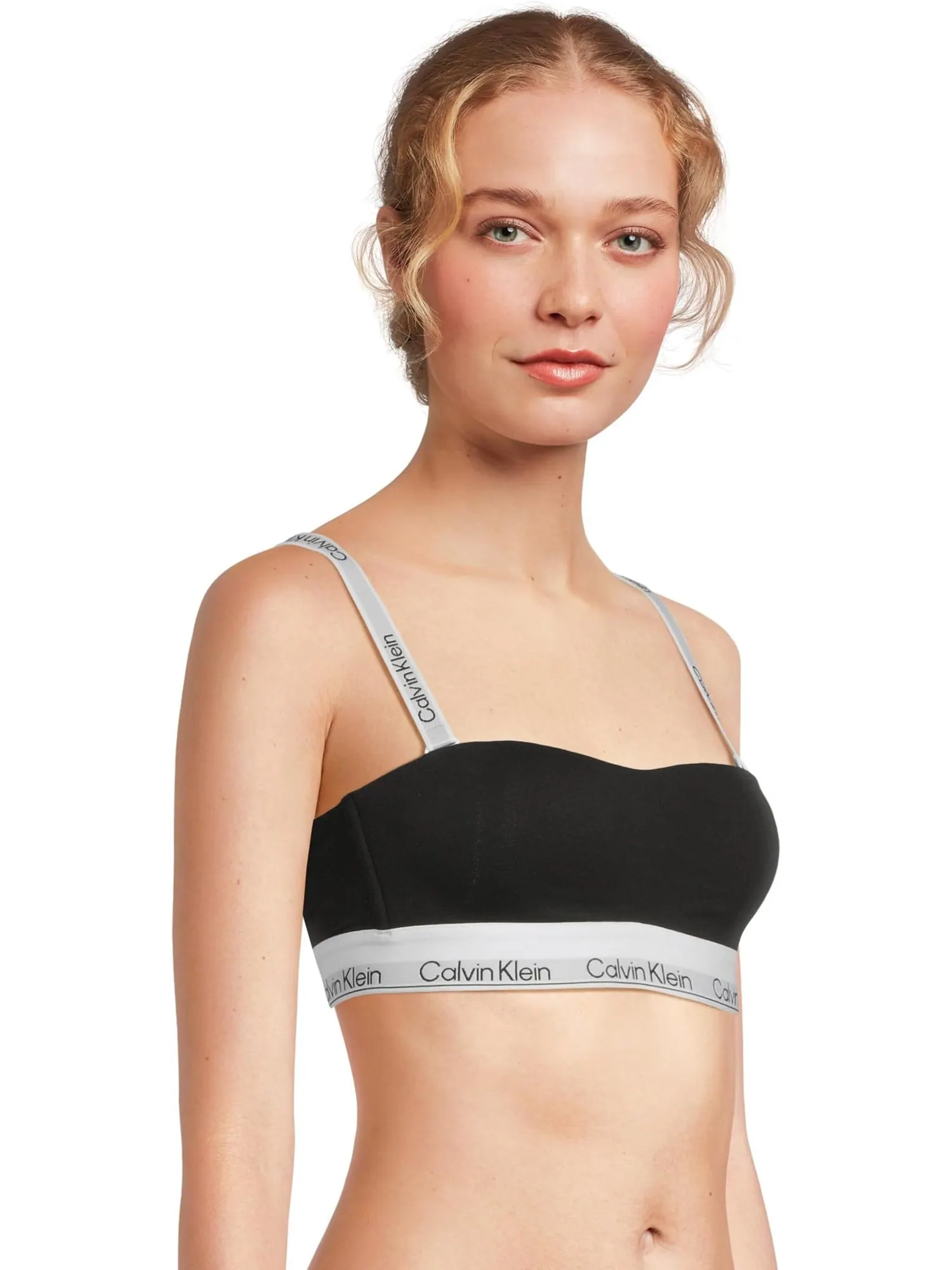 Бюстгальтер Calvin Klein Underwear Icon Cotton Modal Lightly Lined Bandeau Bra — изображение 2 из 5, черный