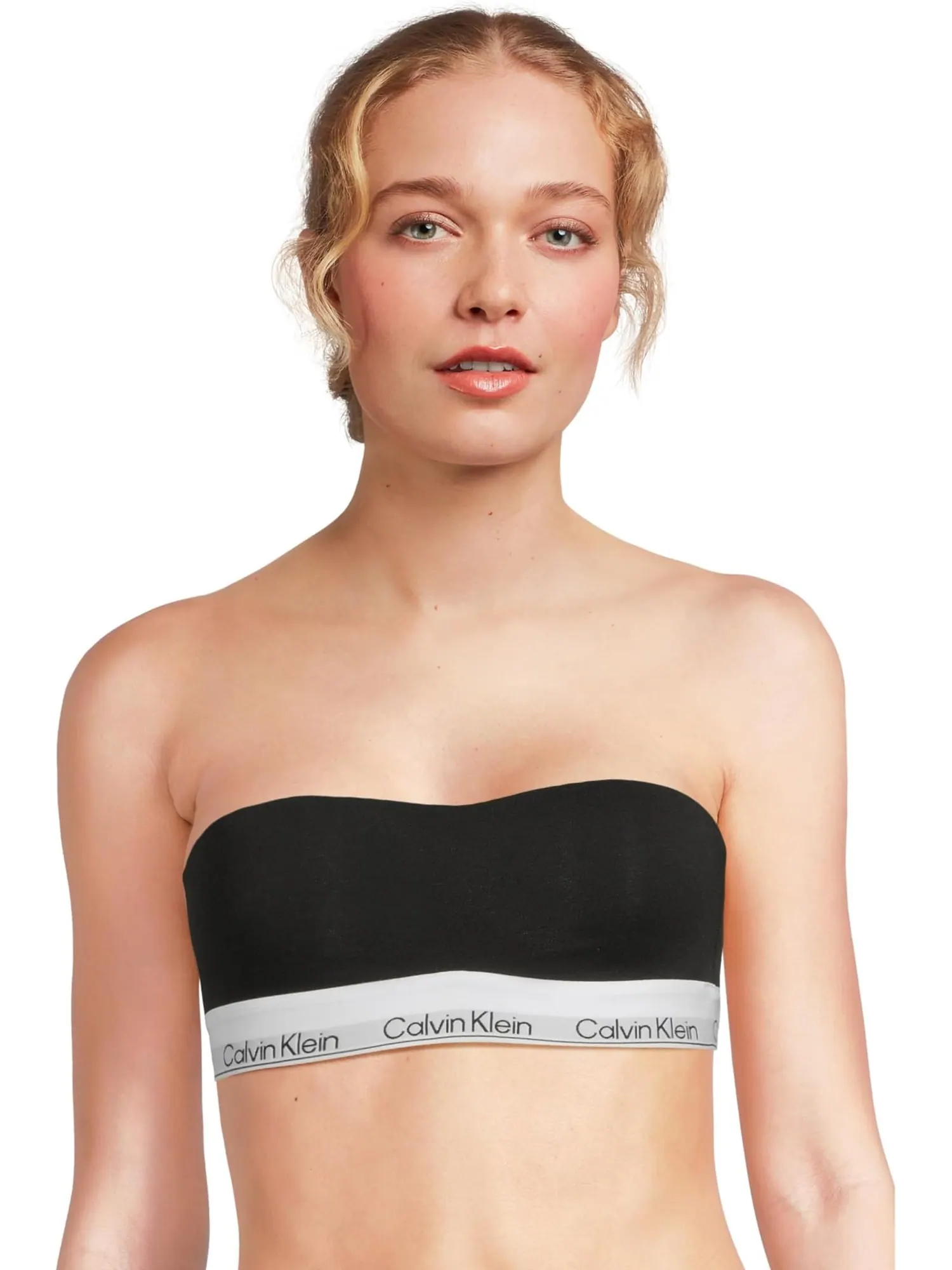 Бюстгальтер Calvin Klein Underwear Icon Cotton Modal Lightly Lined Bandeau Bra — изображение 5 из 5, черный