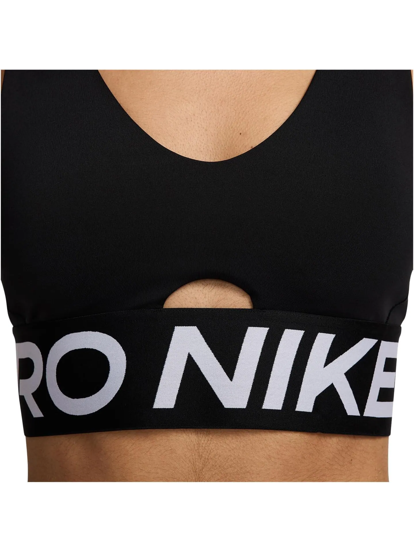 Бюстгальтер Nike Pro Indy Plunge Medium Support Bra — изображение 5 из 6, черный/белый/белый