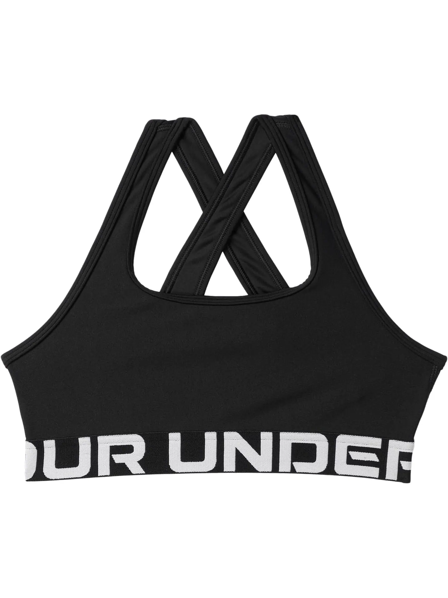 Бюстгальтер Under Armour Kids Crossback Mid-Impact Sports Bra — изображение 1 из 2, черный/белый