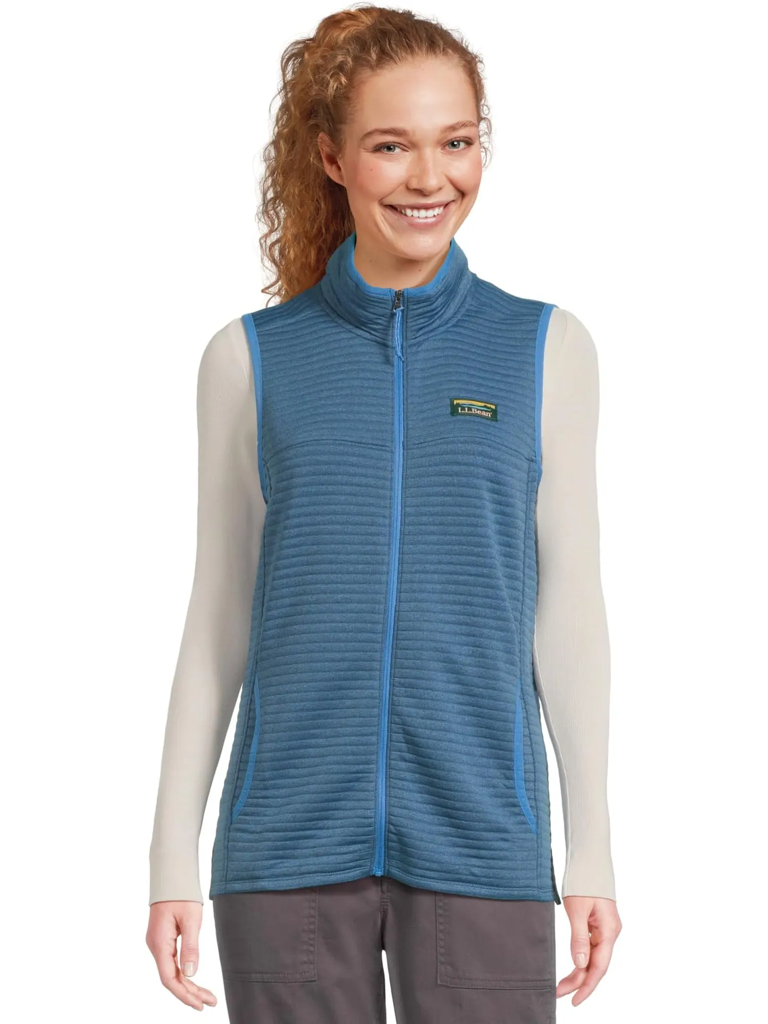 Женский трикотажный жилет Airlight L.L.Bean — изображение 1 из 5, голубой