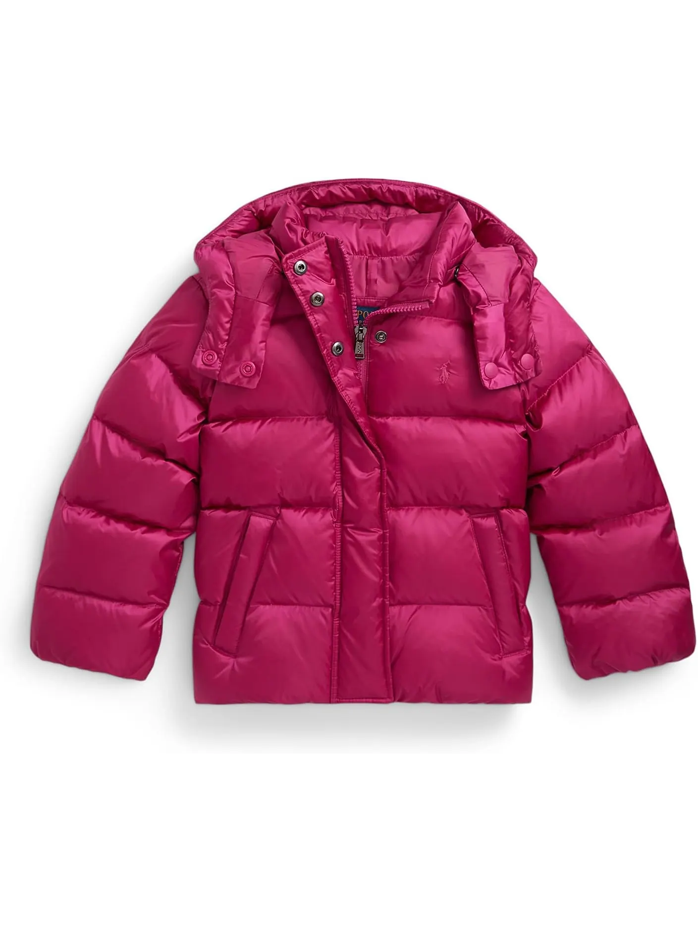 Куртка Polo Ralph Lauren Kids Metallic Down Hooded Jacket — изображение 1 из 2, розовый