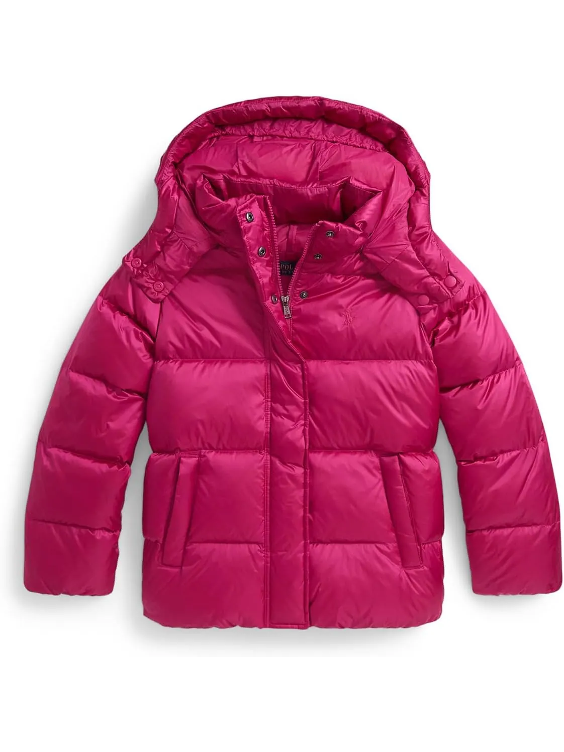 Куртка Polo Ralph Lauren Kids Metallic Down Hooded Jacket — изображение 1 из 2, розовый