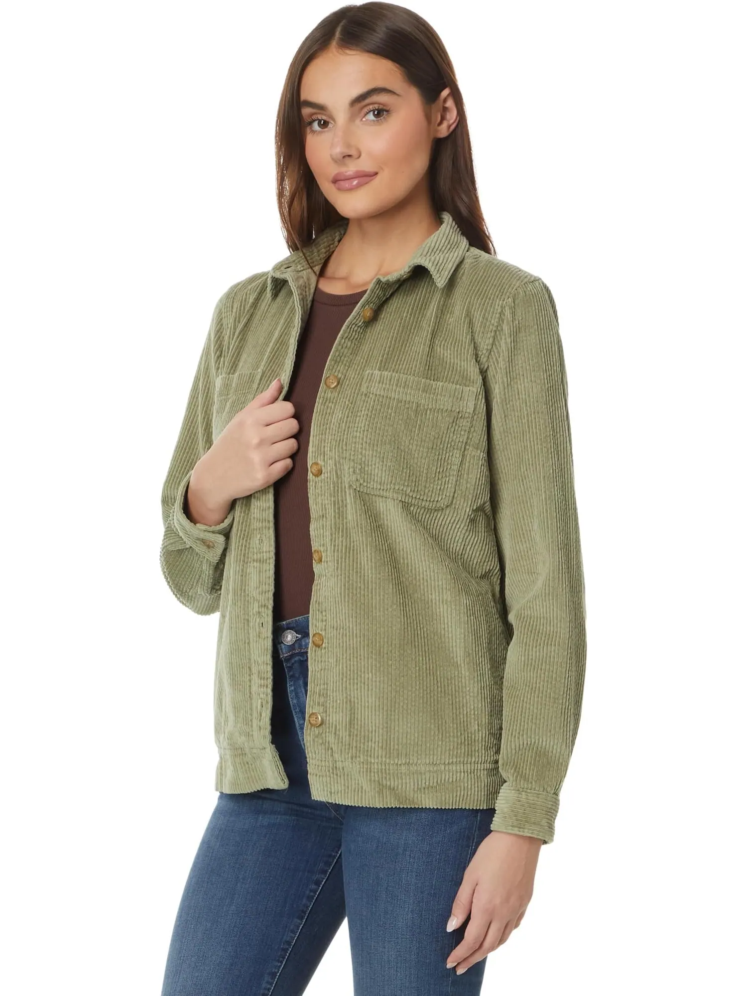 Лонгслив L.L.Bean Comfort Corduroy Relaxed Shirt Long Sleeve — изображение 1 из 4, зеленый