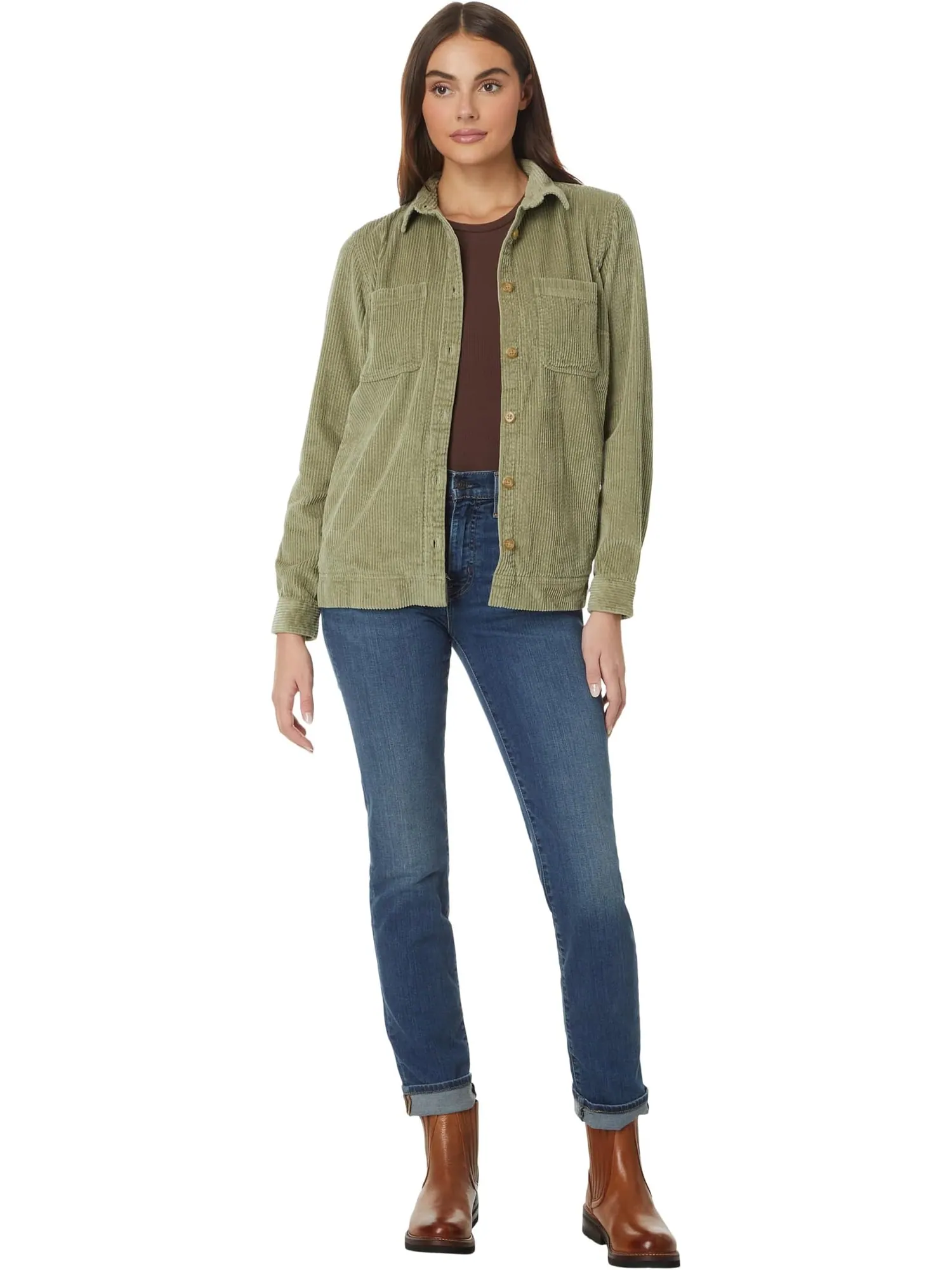 Лонгслив L.L.Bean Comfort Corduroy Relaxed Shirt Long Sleeve — изображение 4 из 4, зеленый