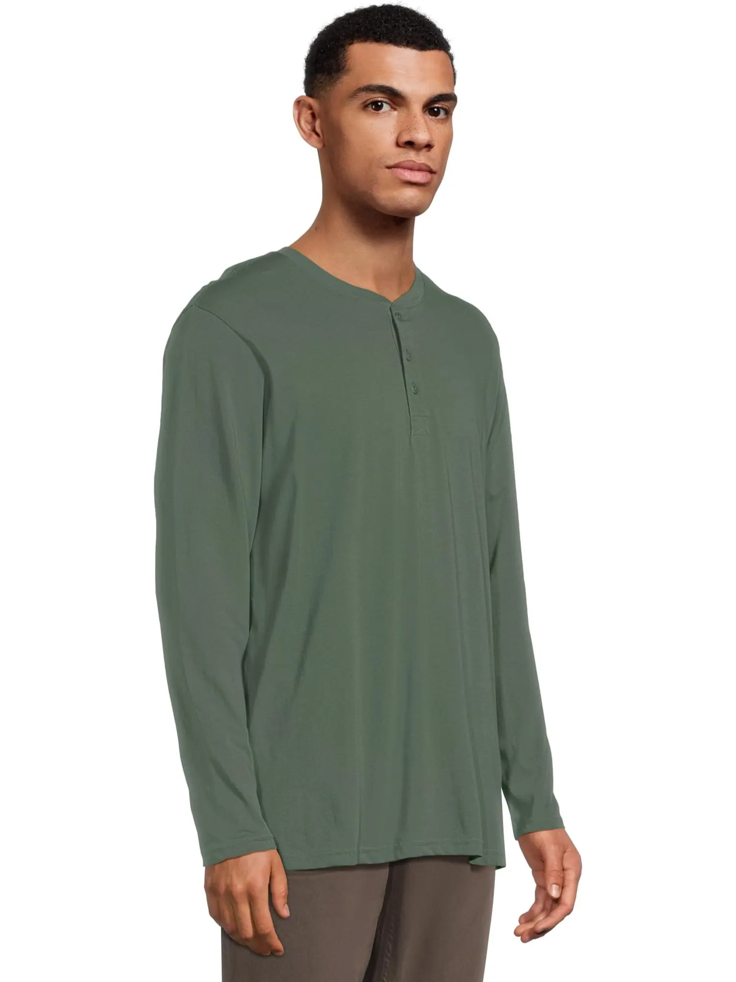 Лонгслив PACT Softspun Long Sleeve Henley — изображение 2 из 5, зеленый