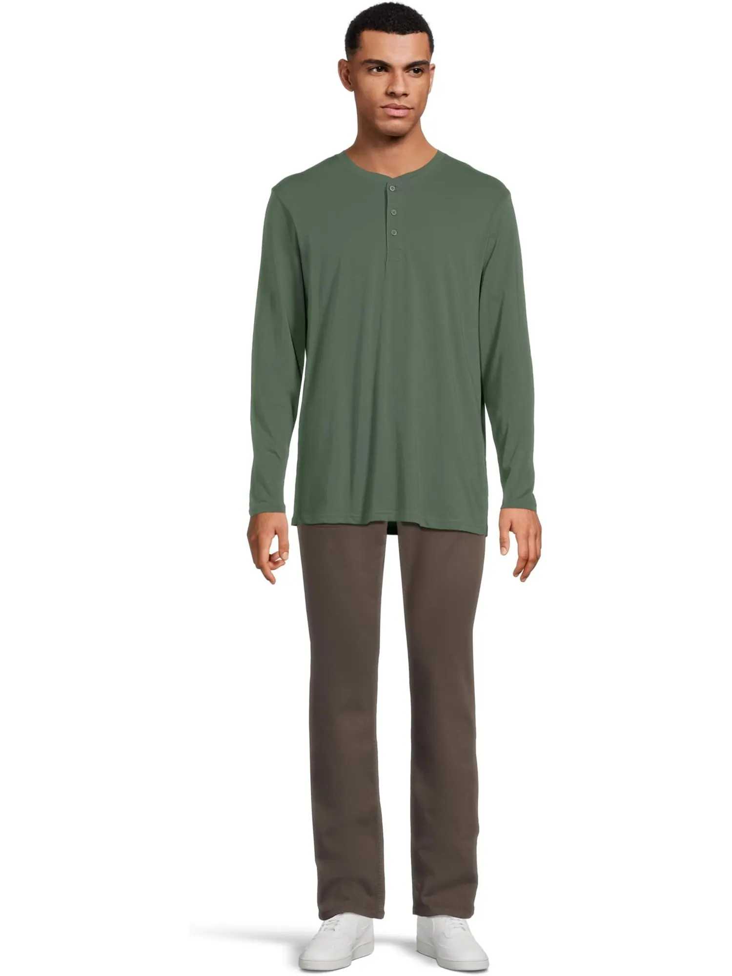 Лонгслив PACT Softspun Long Sleeve Henley — изображение 5 из 5, зеленый