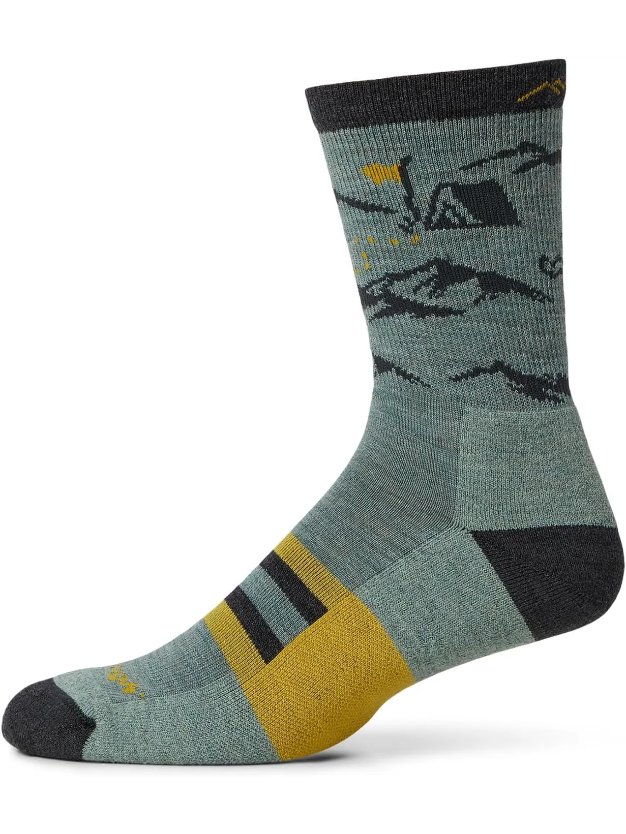 Носки Darn Tough Vermont Men's Hike Hike Hut Micro Crew Midweight with Cushion — изображение 1 из 1, морская пена