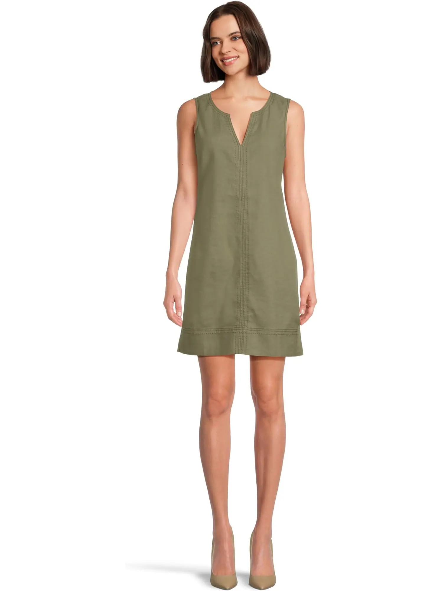 Платье Tommy Bahama Palm-A-Dora Split Neck Dress — изображение 1 из 4, темно-зеленый