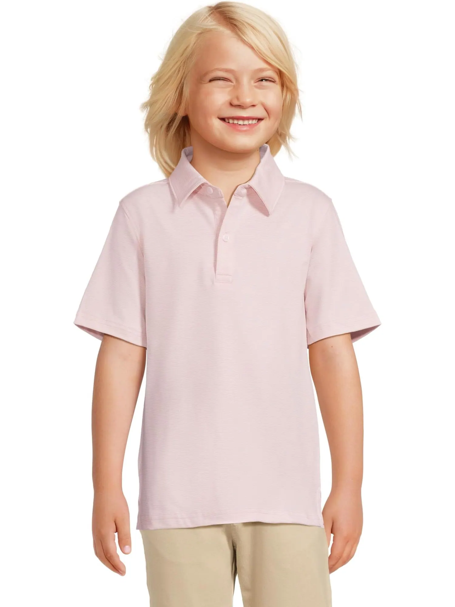 Поло Johnston & Murphy Kids Boys Micro Stripe Polo — изображение 1 из 4, розовый