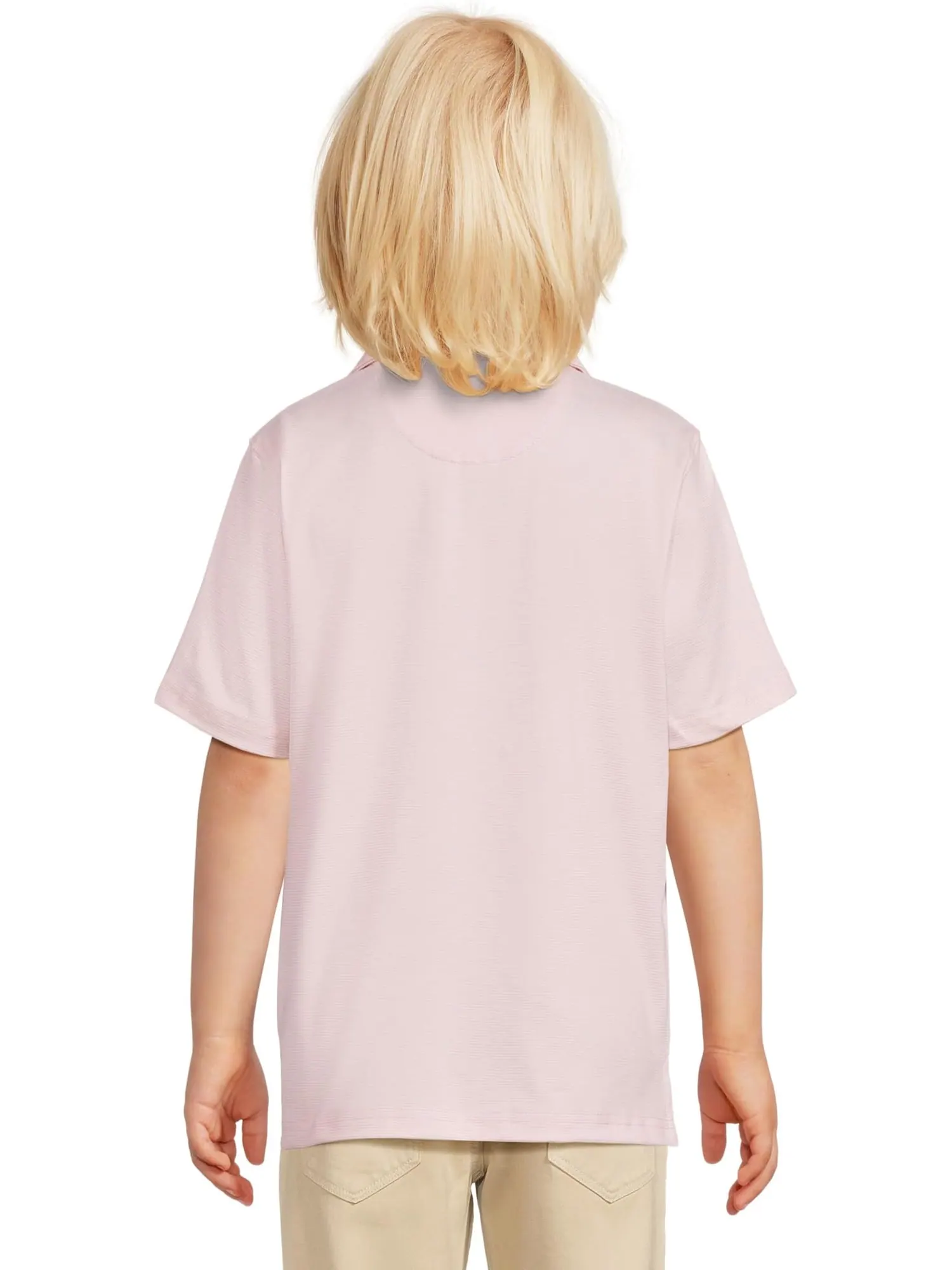 Поло Johnston & Murphy Kids Boys Micro Stripe Polo — изображение 2 из 4, розовый