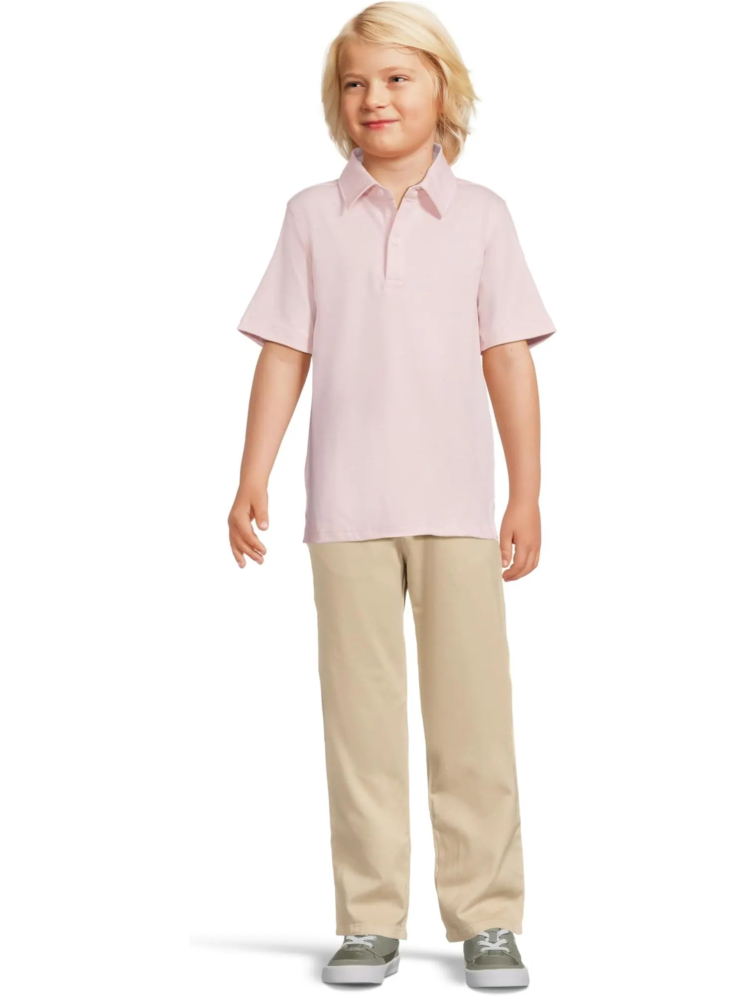 Поло Johnston & Murphy Kids Boys Micro Stripe Polo — изображение 4 из 4, розовый