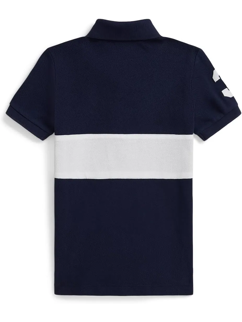 Поло с гербом Big Pony 20th Anniversary Polo Ralph Lauren Kids — изображение 2 из 2, темно-синий