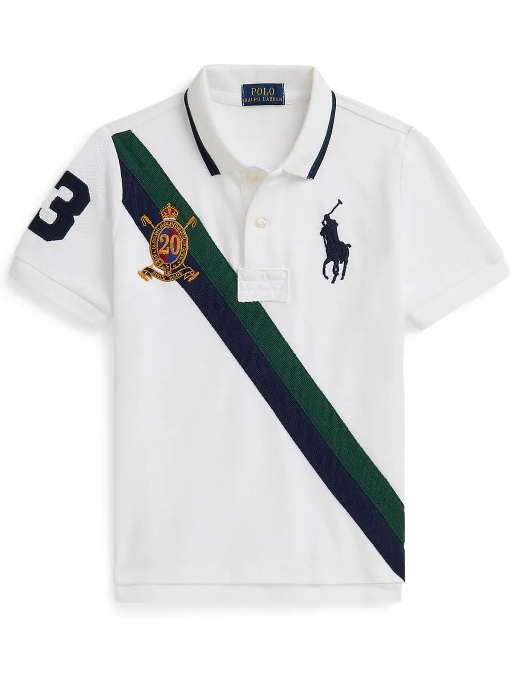 Поло Polo Ralph Lauren Kids Big Pony 20th Anniversary Crest Polo — изображение 1 из 2, белый