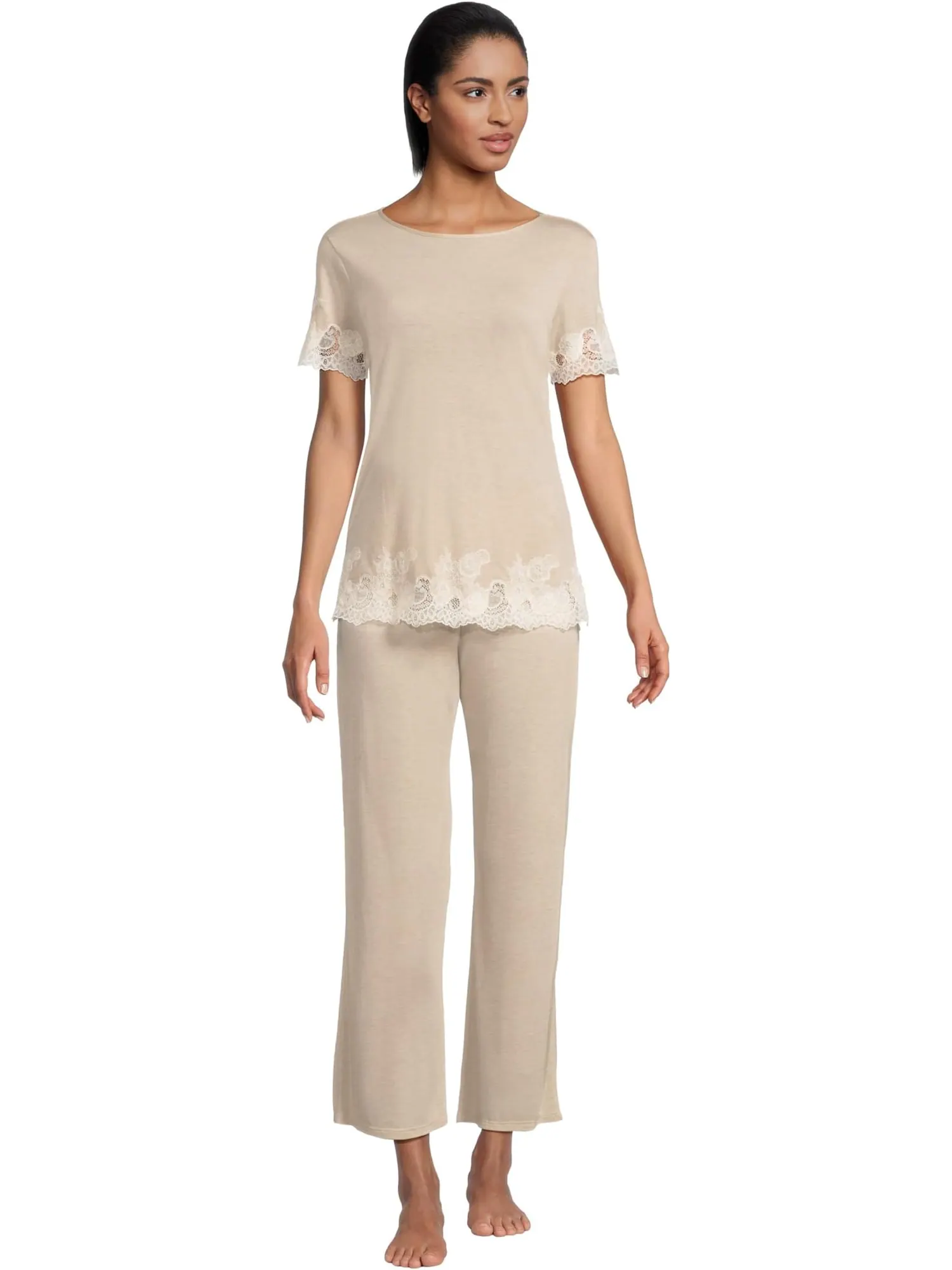 Пижама Natori Luxe Shangri-La Short Sleeve PJ Set — изображение 1 из 4, серый
