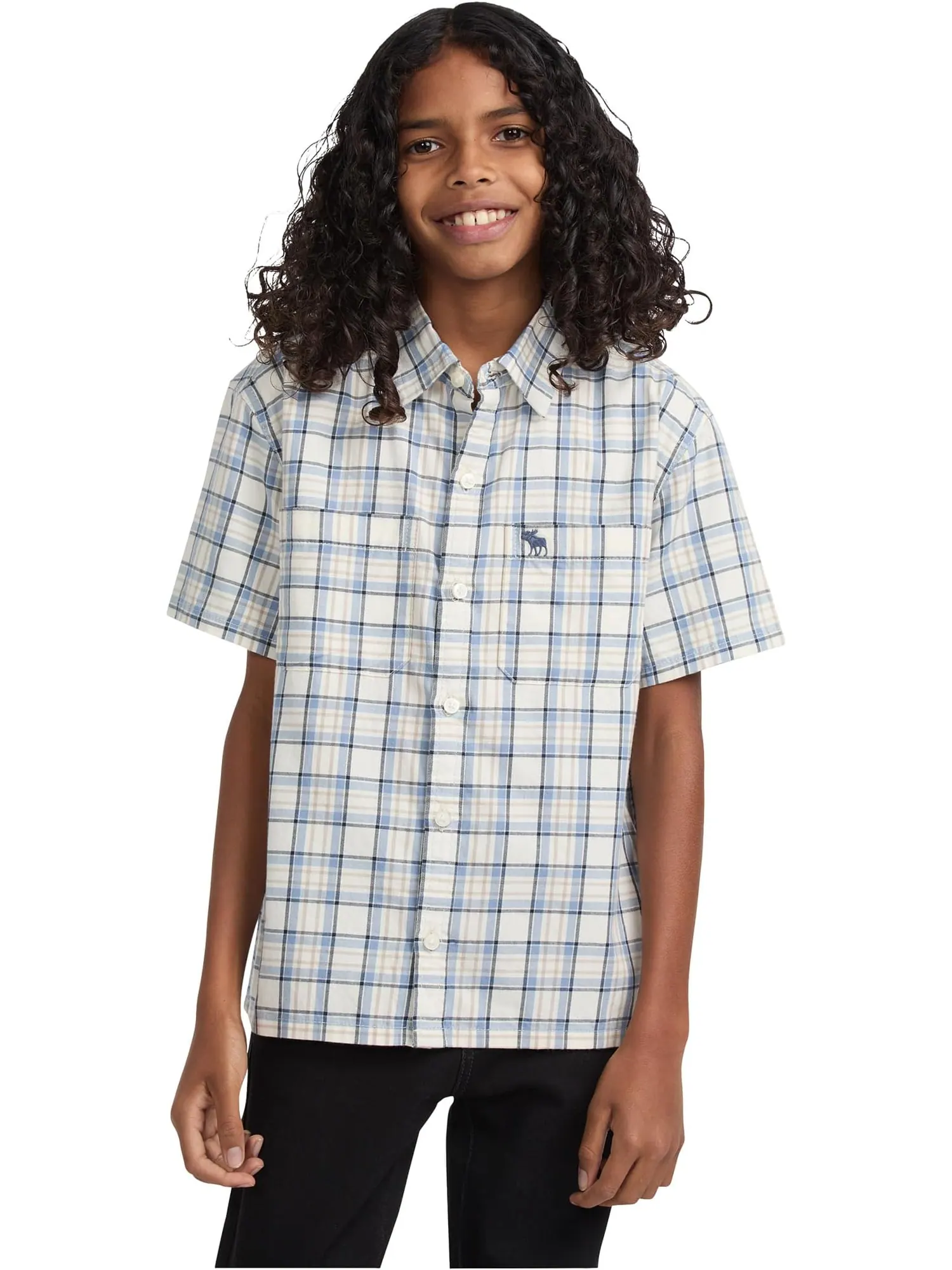 Рубашка abercrombie kids Short Sleeve Simple Life Woven Shirt — изображение 1 из 3, жет