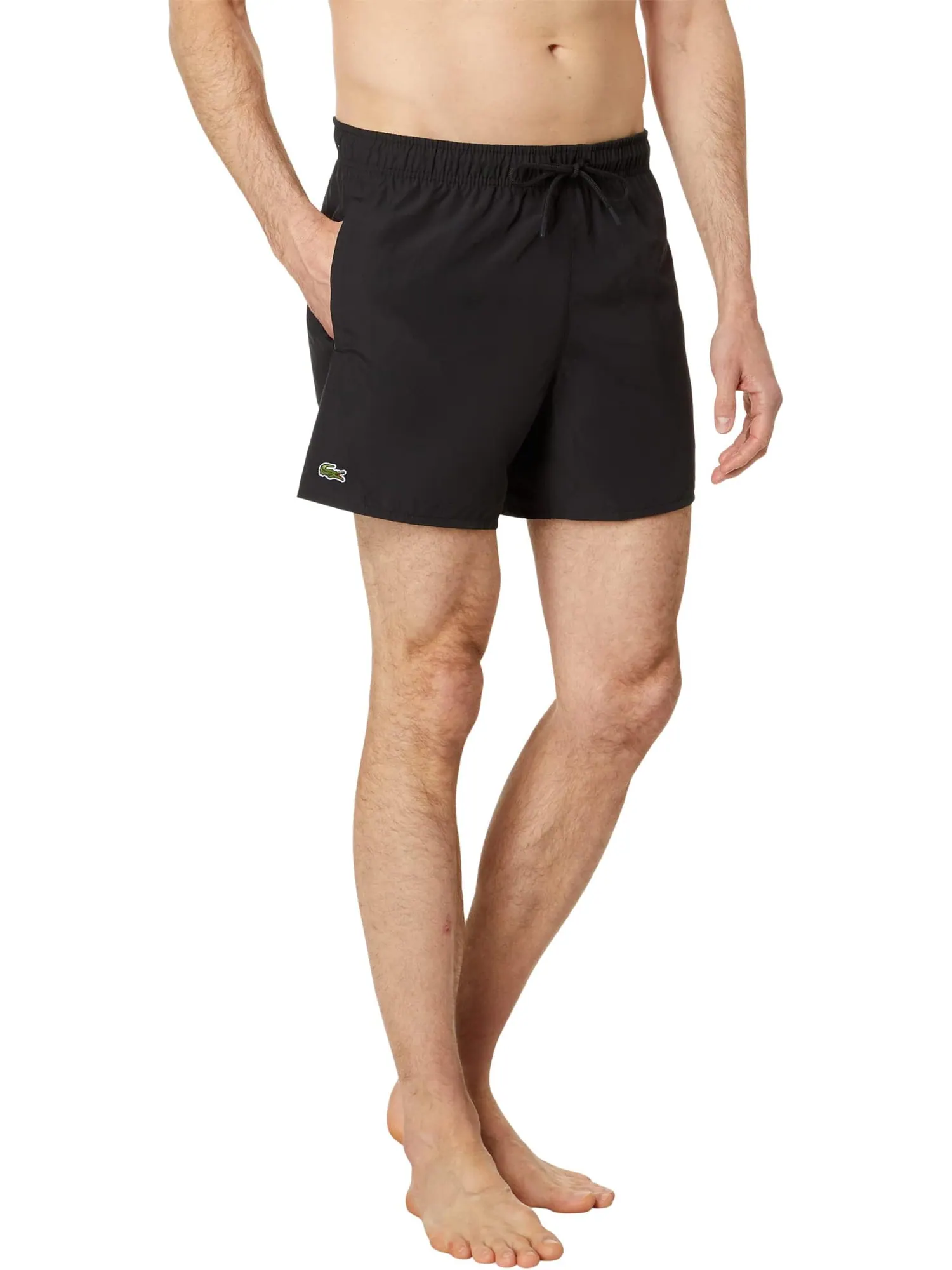 Плавки Lacoste Solid Elastic Waist Swim Trunks — изображение 1 из 3, зеленый