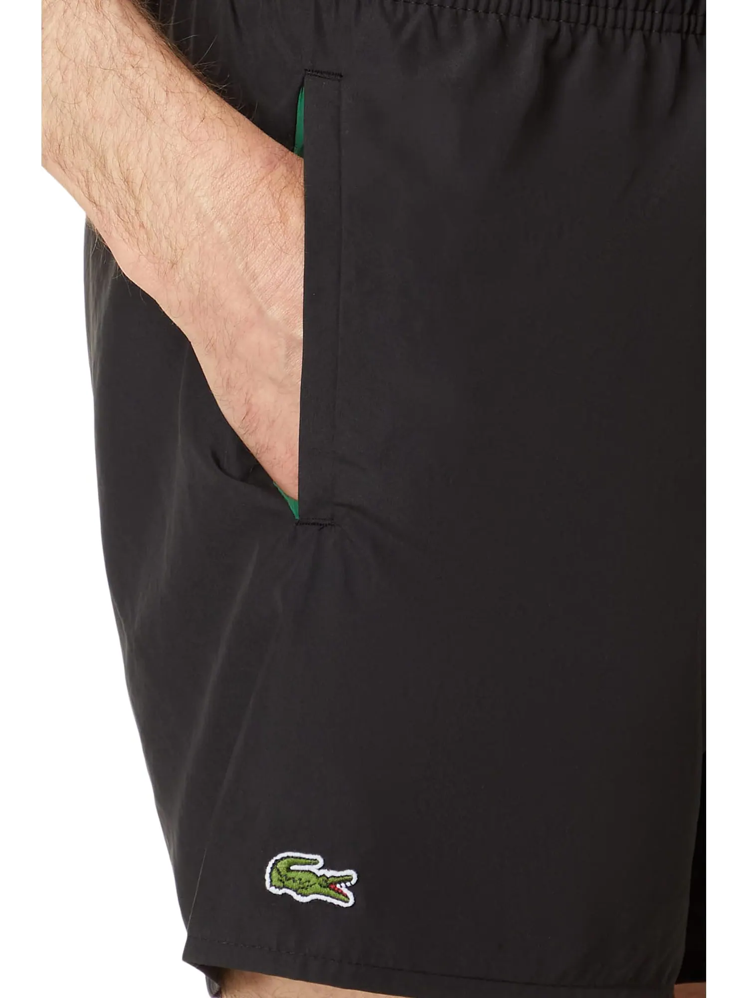 Плавки Lacoste Solid Elastic Waist Swim Trunks — изображение 3 из 3, зеленый