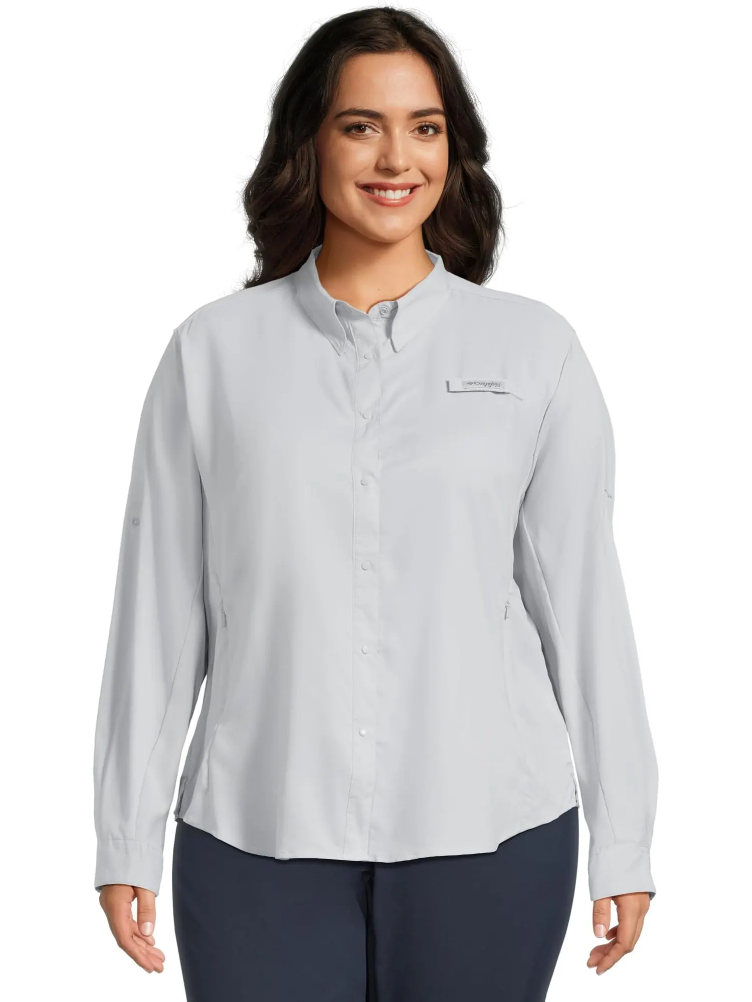 Женская рубашка Tamiami II L/S больших размеров Columbia — изображение 1 из 5, серый