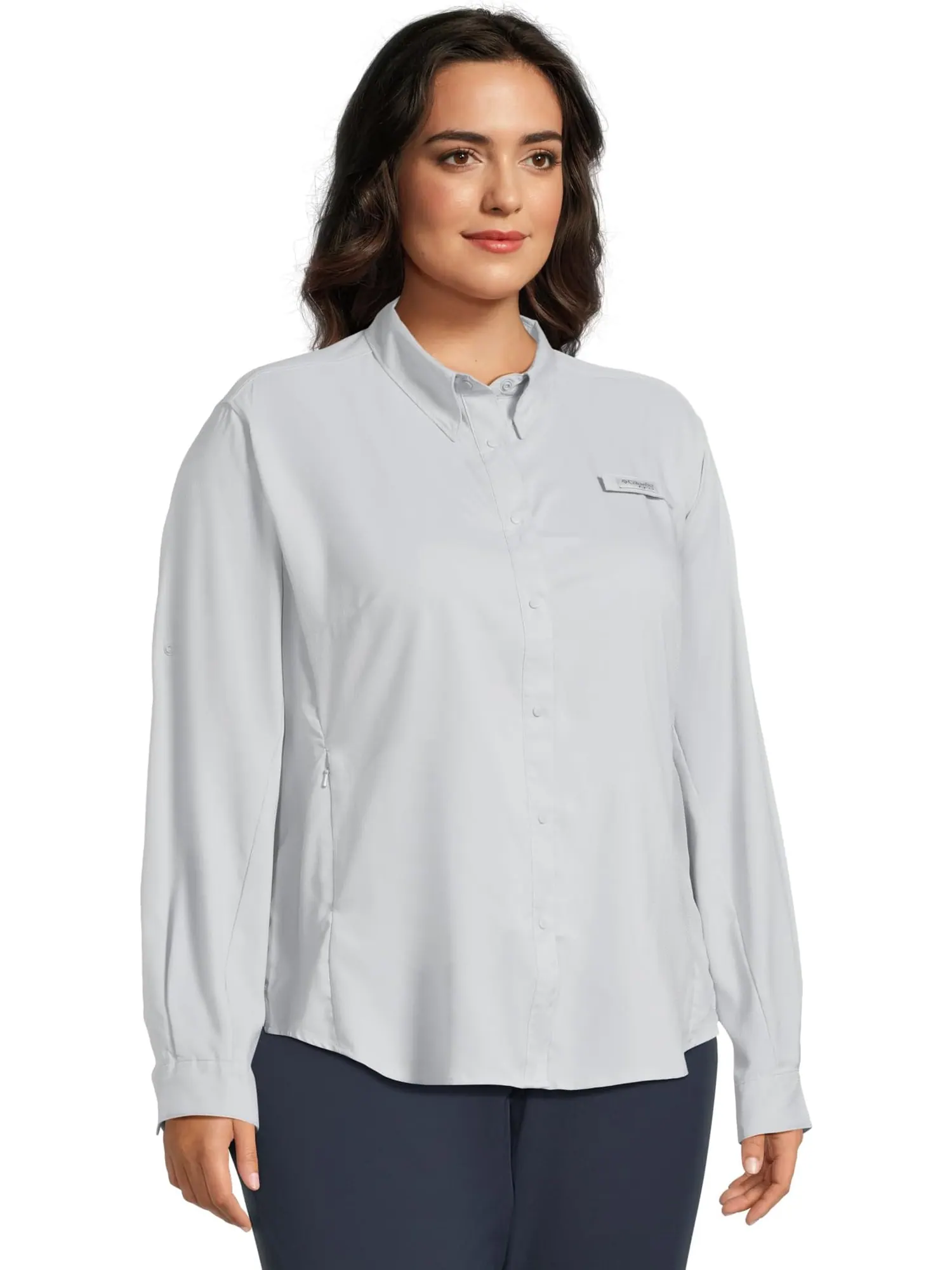 Женская рубашка Tamiami II L/S больших размеров Columbia — изображение 2 из 5, серый
