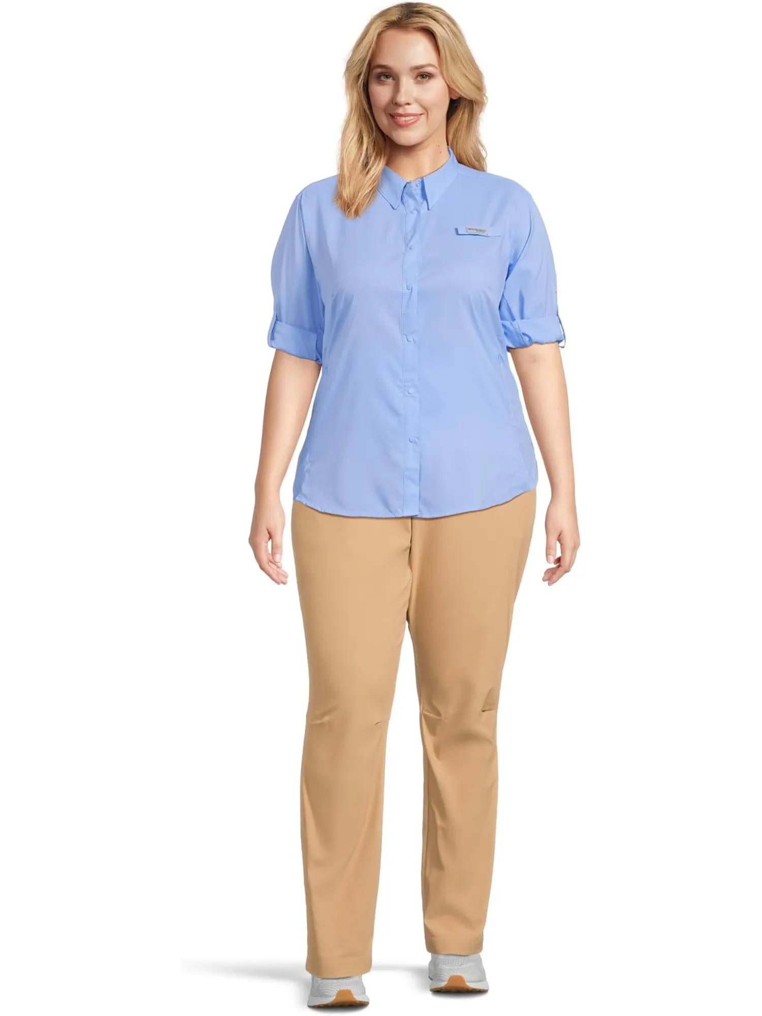 Рубашка Columbia Plus Size Tamiami II L/S Shirt — изображение 5 из 5, белый
