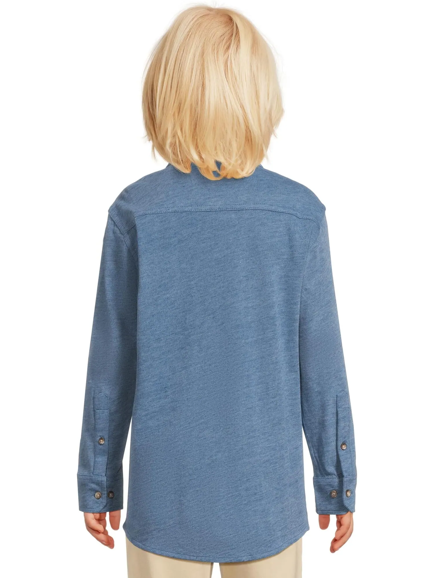 Рубашка Johnston & Murphy Kids XC Flex Stretch Long-Sleeve Shirt — изображение 2 из 4, синий