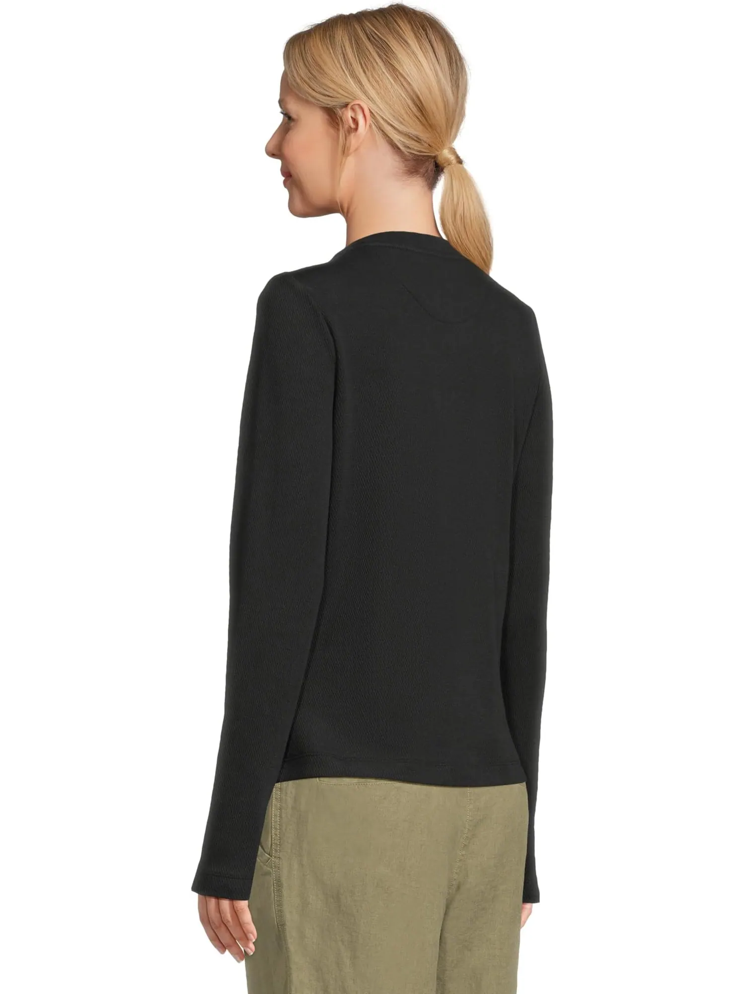 Рубашка L.L.Bean Signature Premium Thermal Long Sleeve Henley Shirt — изображение 3 из 5, черный