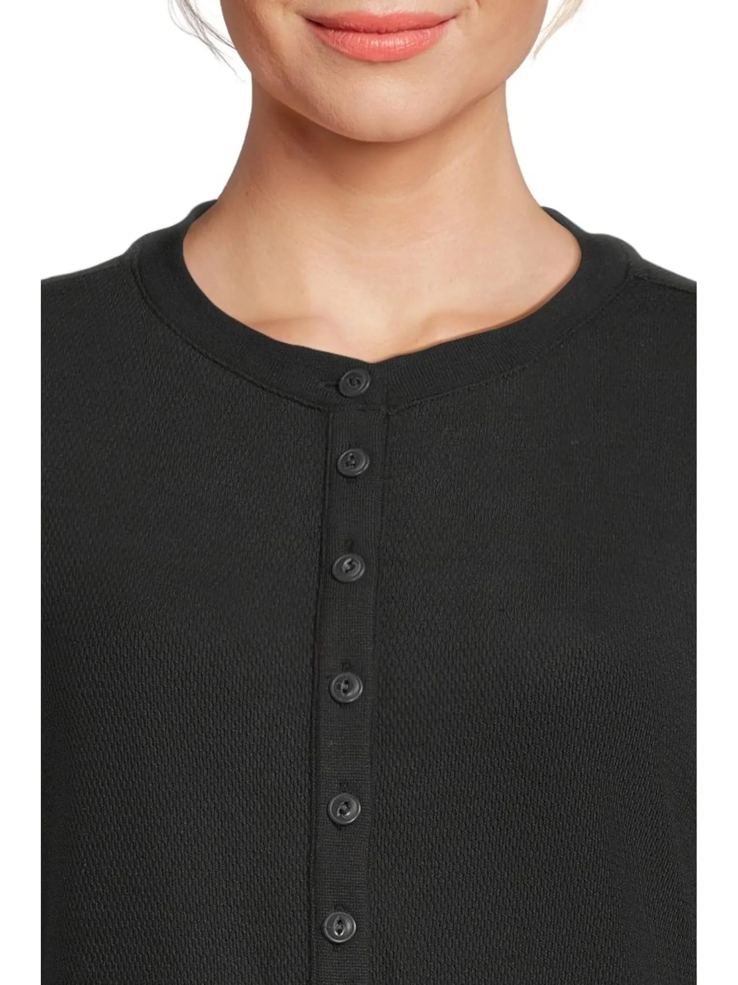 Рубашка L.L.Bean Signature Premium Thermal Long Sleeve Henley Shirt — изображение 4 из 5, черный