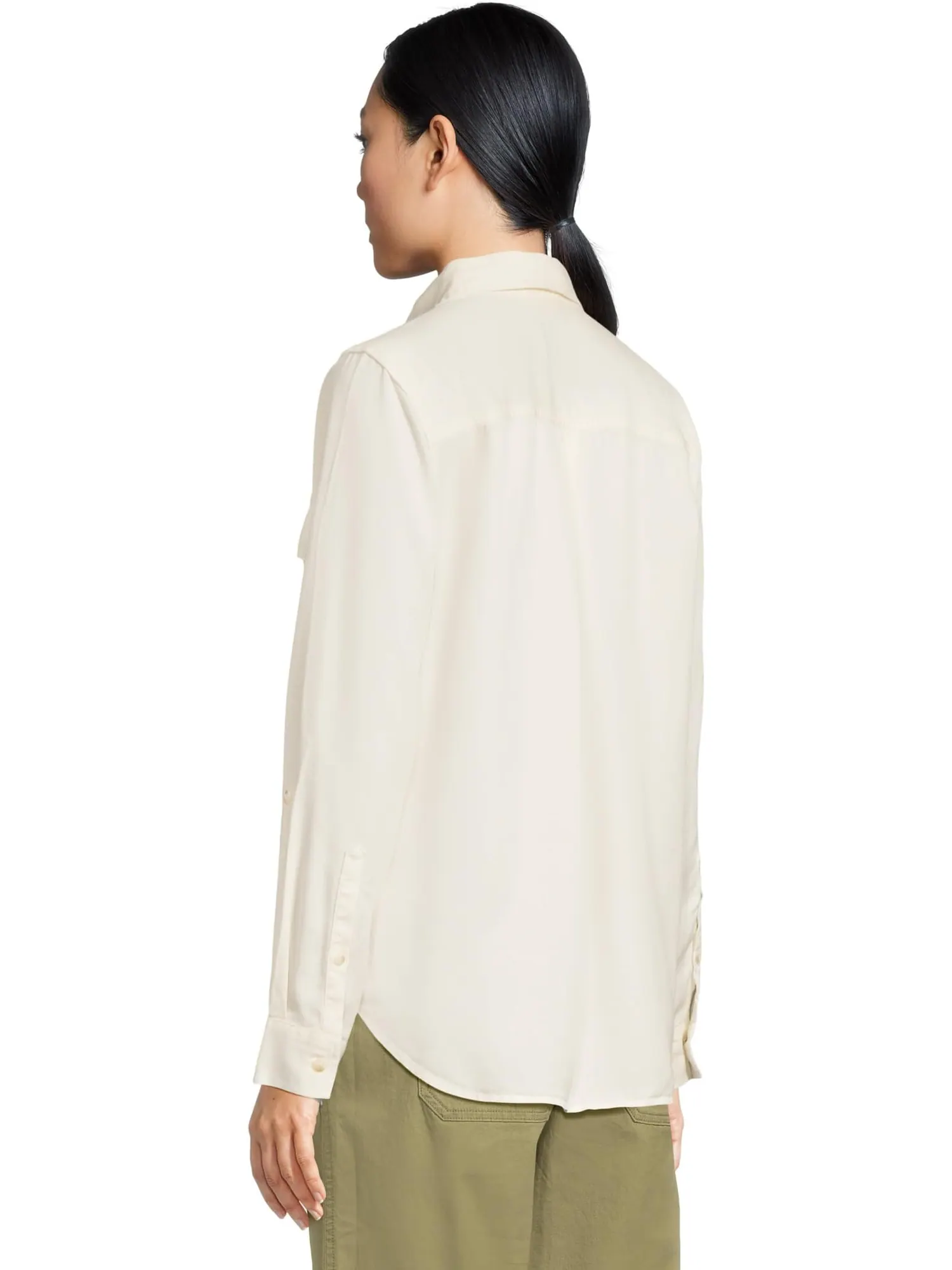 Рубашка L.L.Bean Soft Washed Tencel Utility Shirt — изображение 3 из 5, морская соль