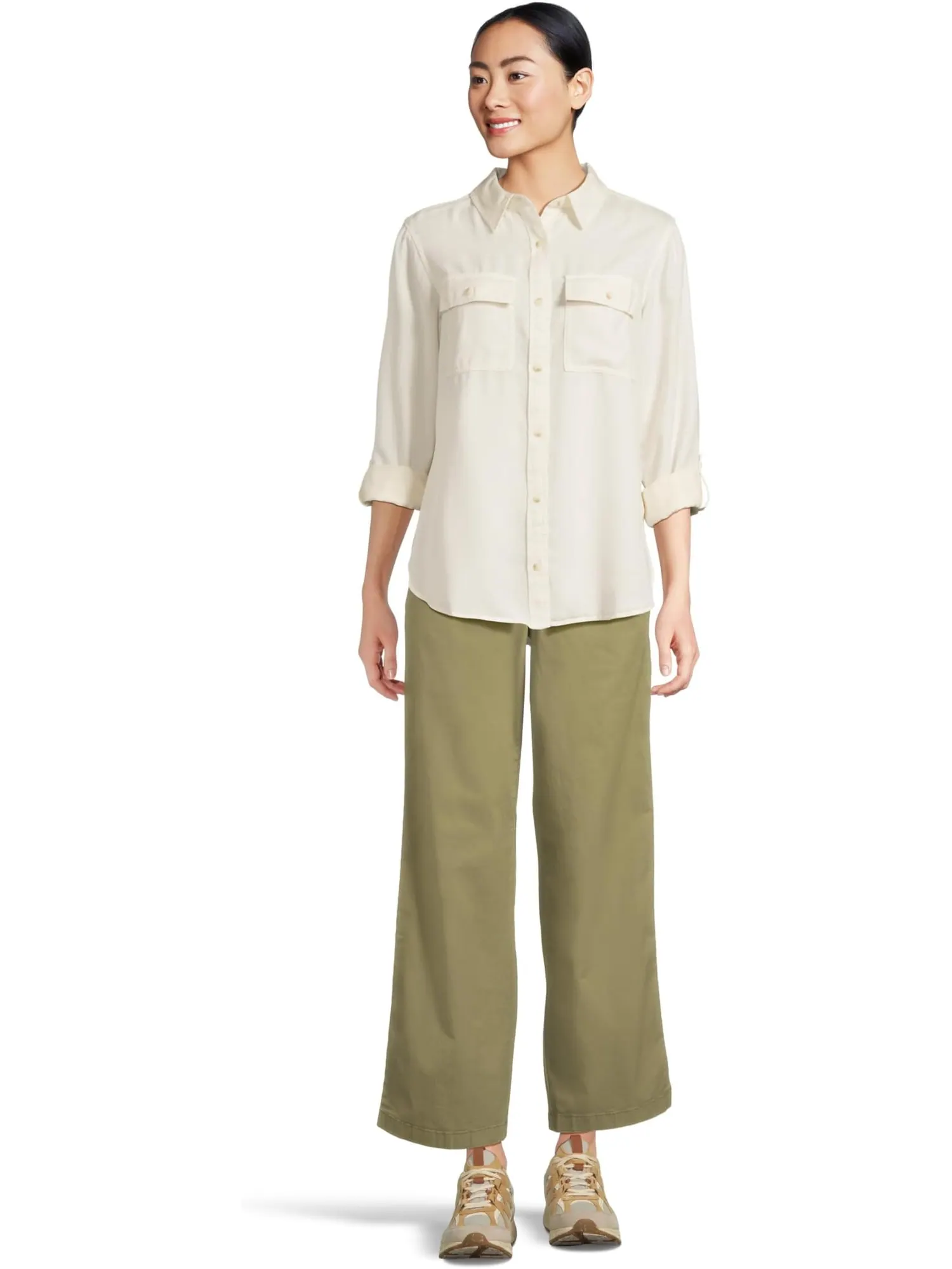 Рубашка L.L.Bean Soft Washed Tencel Utility Shirt — изображение 5 из 5, морская соль