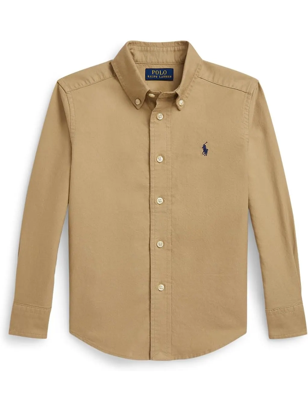 Рубашка Polo Ralph Lauren Kids Garment-Dyed Cotton Oxford Shirt — изображение 1 из 2, винтажный хаки