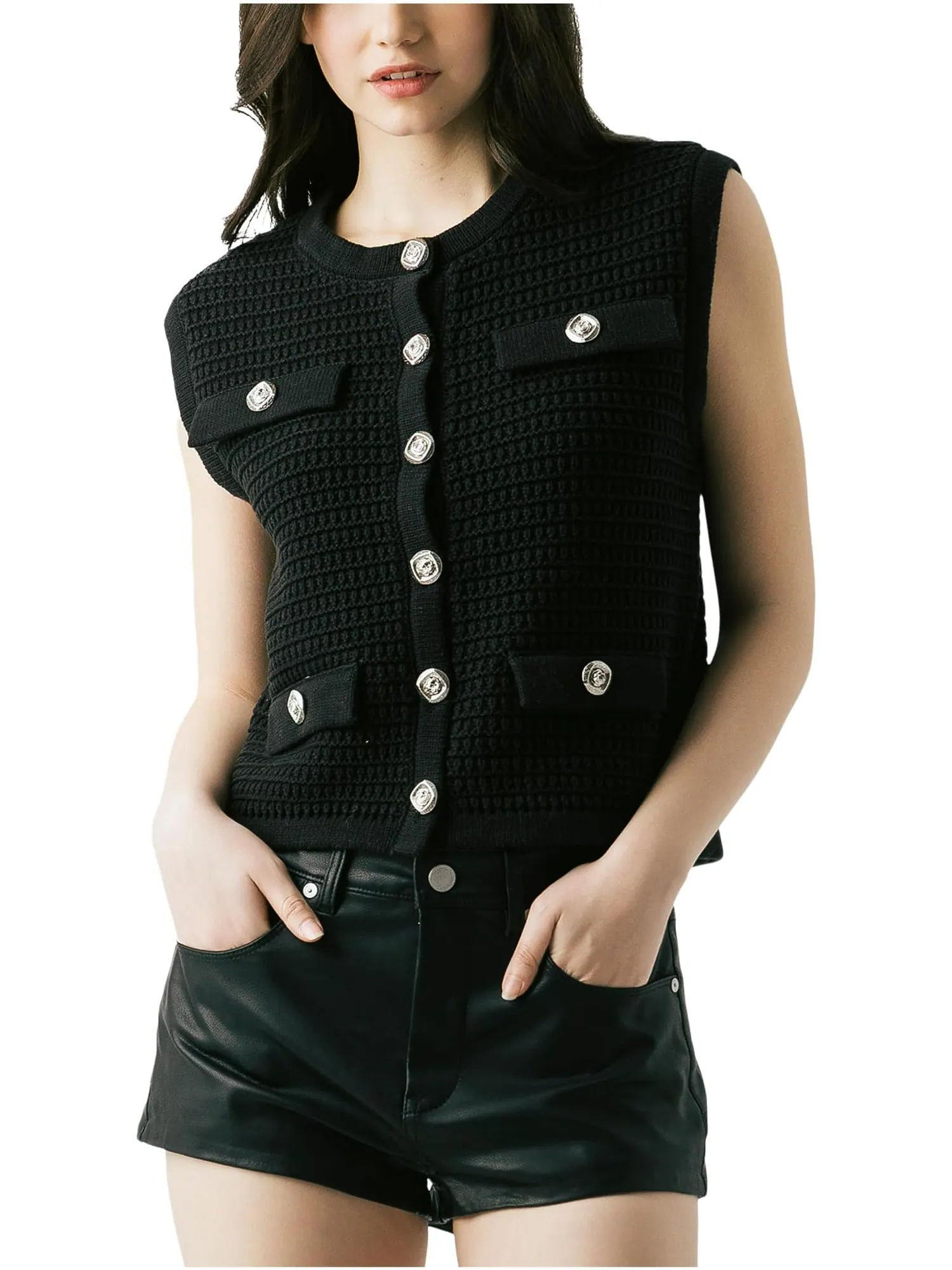 Свитер Blank NYC Riding The Wave Sweater Vest — изображение 1 из 4, черный